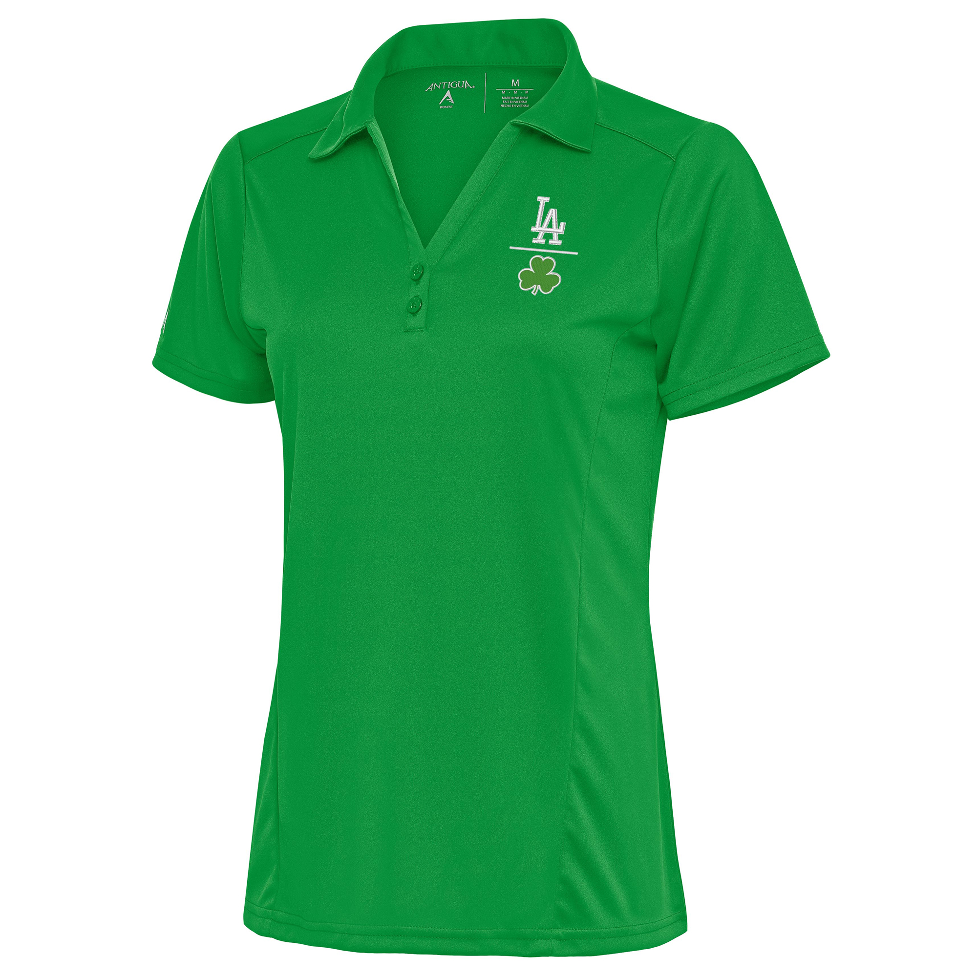 Women’s Antigua Kelly Green Los Angeles Dodgers Shamrock Tribute Polo