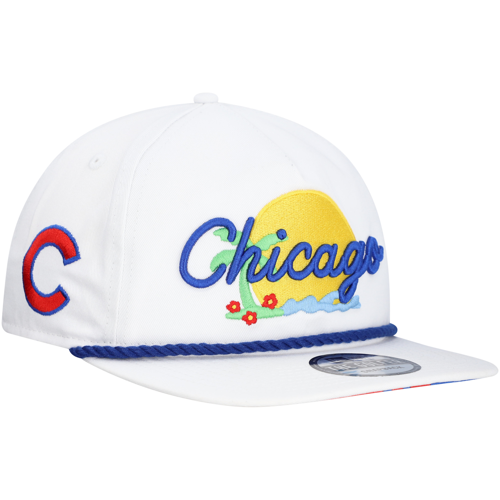 Men’s New Era White Chicago Cubs Paradise Golfer Adjustable Hat