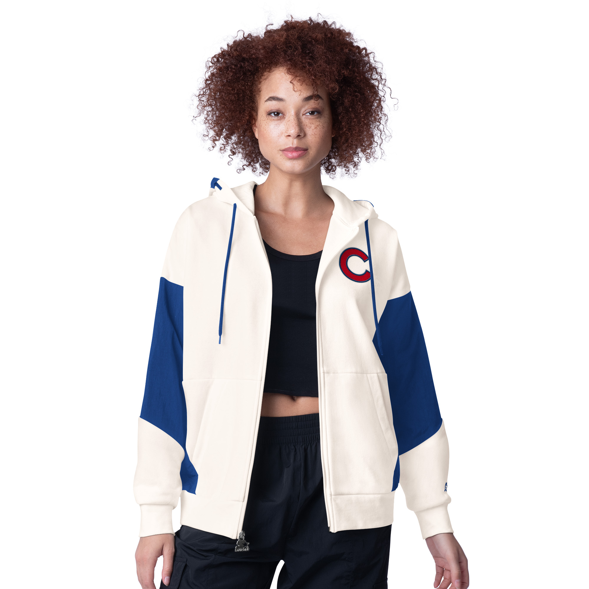Women’s Starter White Chicago Cubs Scrimmage Full-Zip Hoodie
