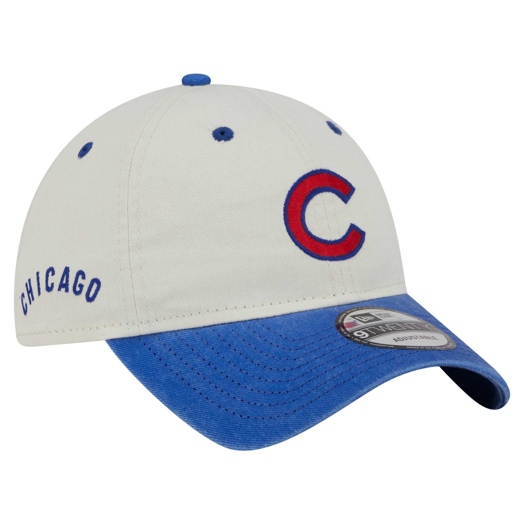 Men’s New Era  Cream/Royal Chicago Cubs Classic Sidescript 9TWENTY Adjustable Hat