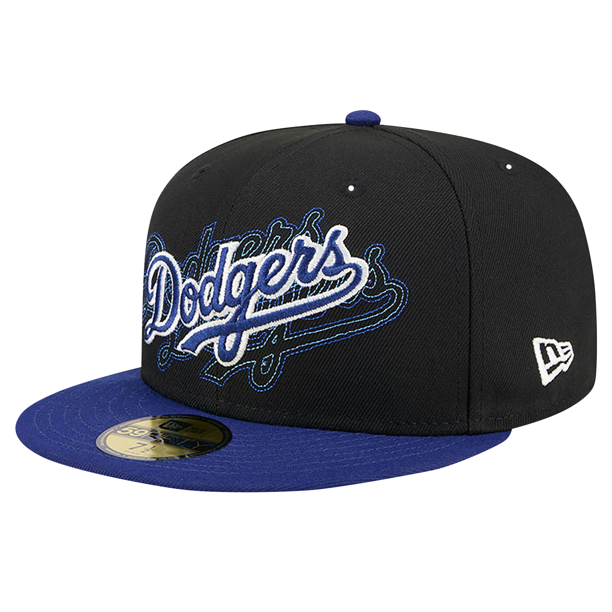 Men’s New Era Black Los Angeles Dodgers Shadow Stitch 59FIFTY Fitted Hat