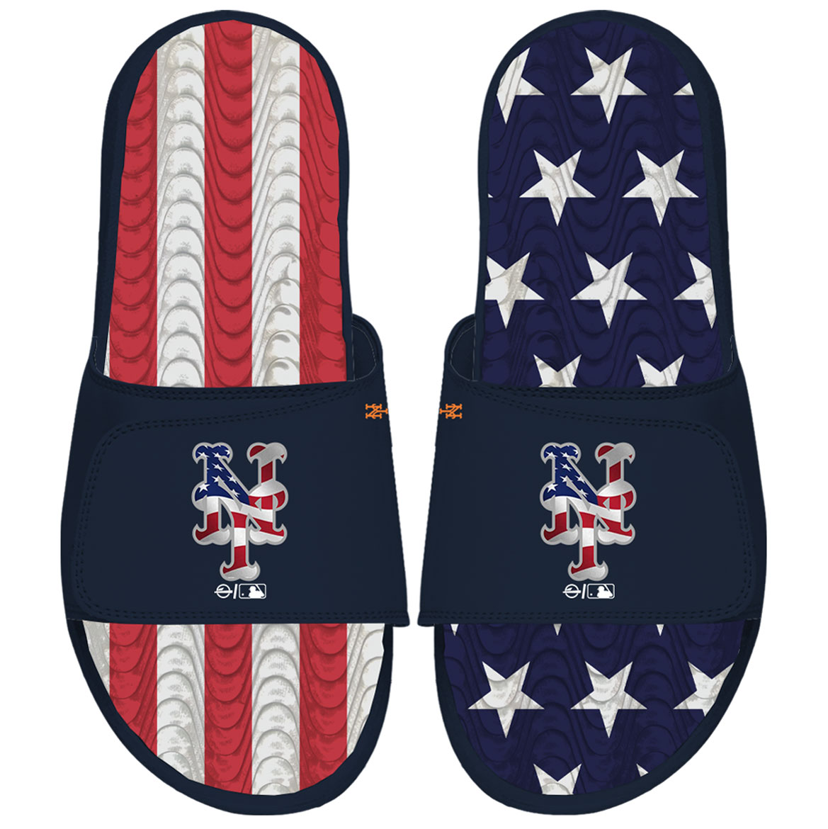 Unisex ISlide Navy New York Mets Americana Gel Slide Sandals