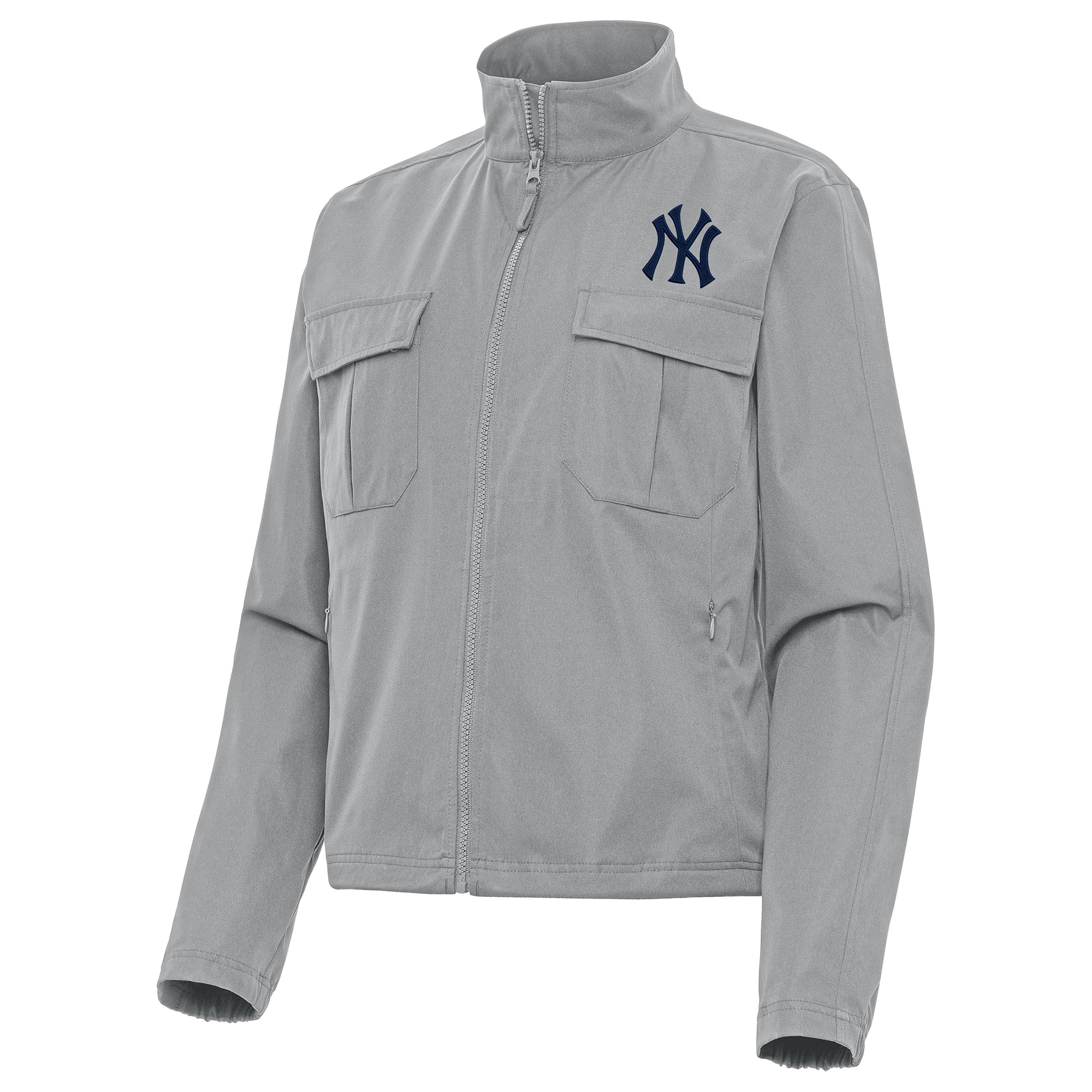 Women’s Antigua Gray New York Yankees Even Par Full-Zip Jacket