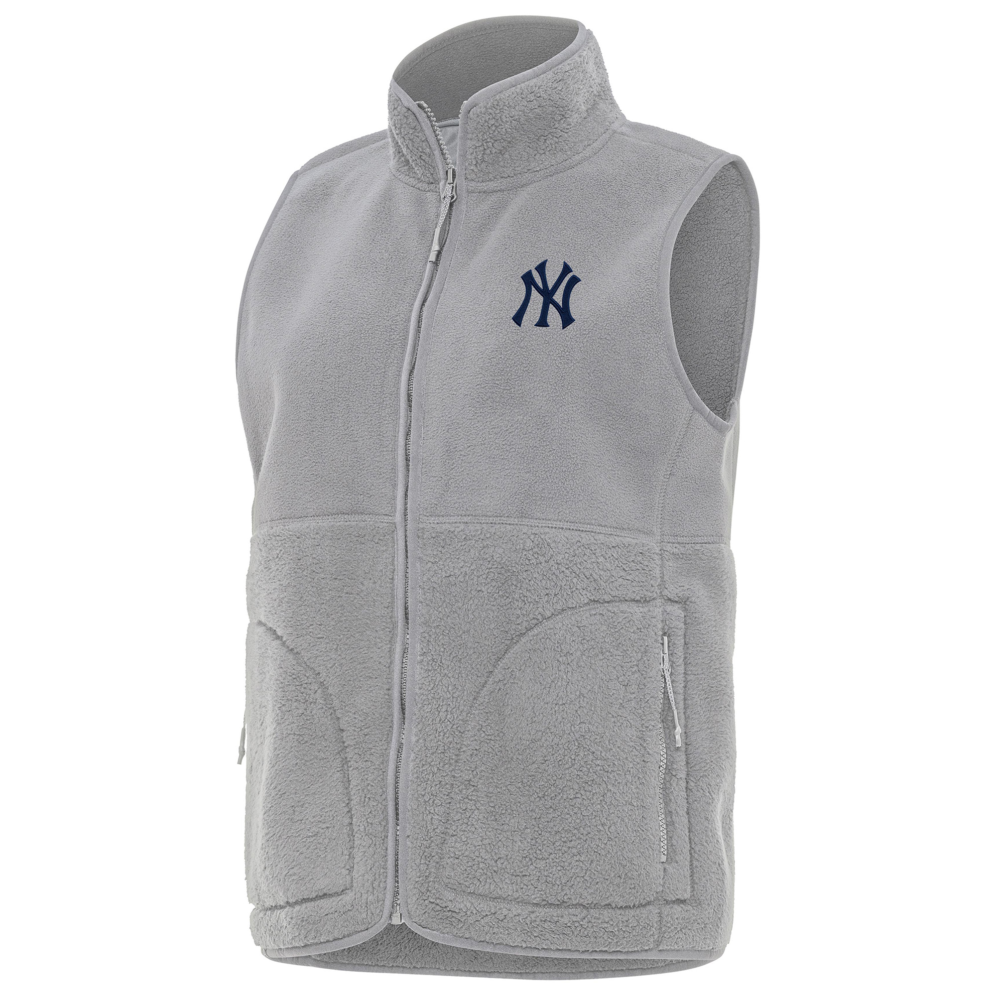 Women’s Antigua Gray New York Yankees Nostalgic Full-Zip Vest