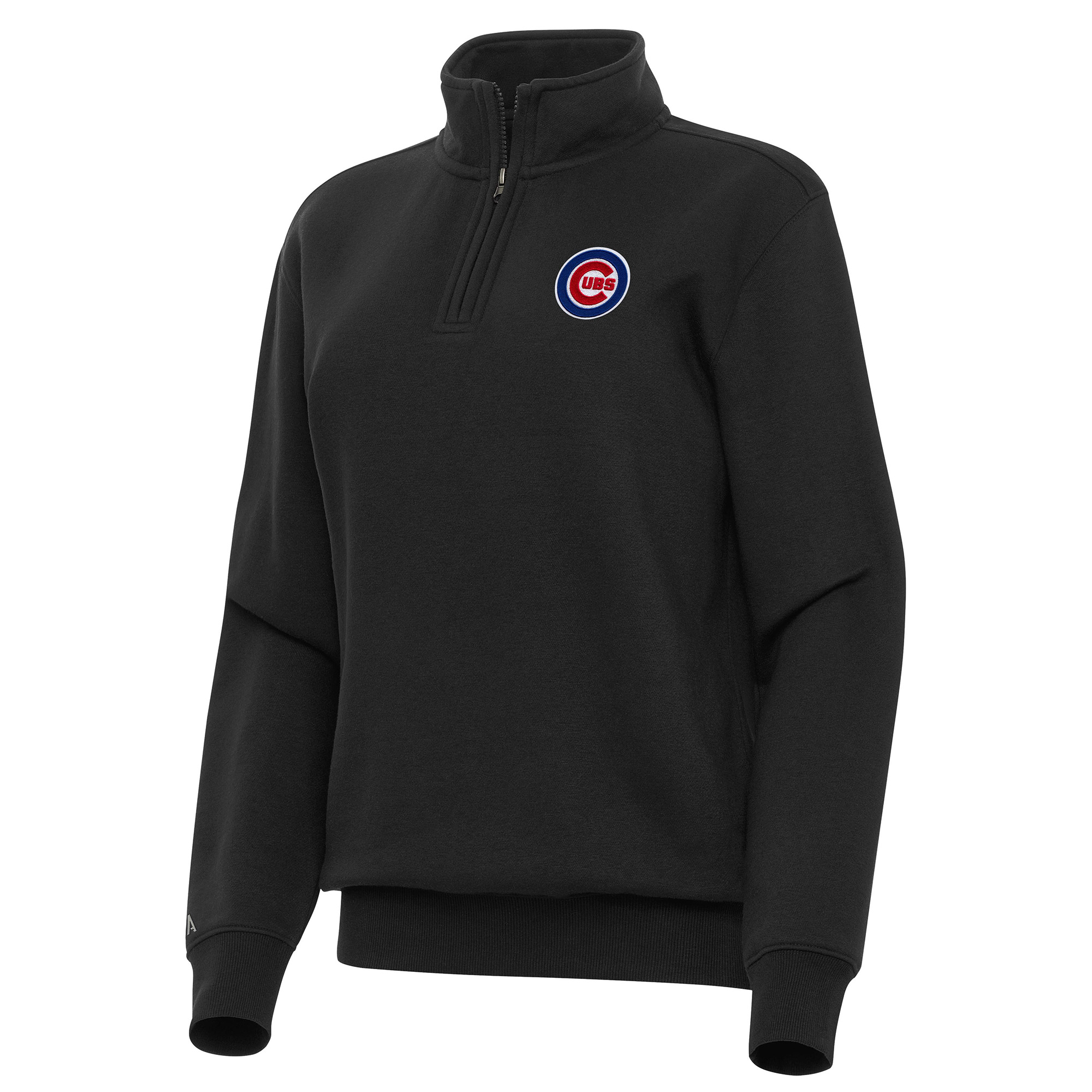 Women’s Antigua Black Chicago Cubs Victory Quarter-Zip Sweatshirt