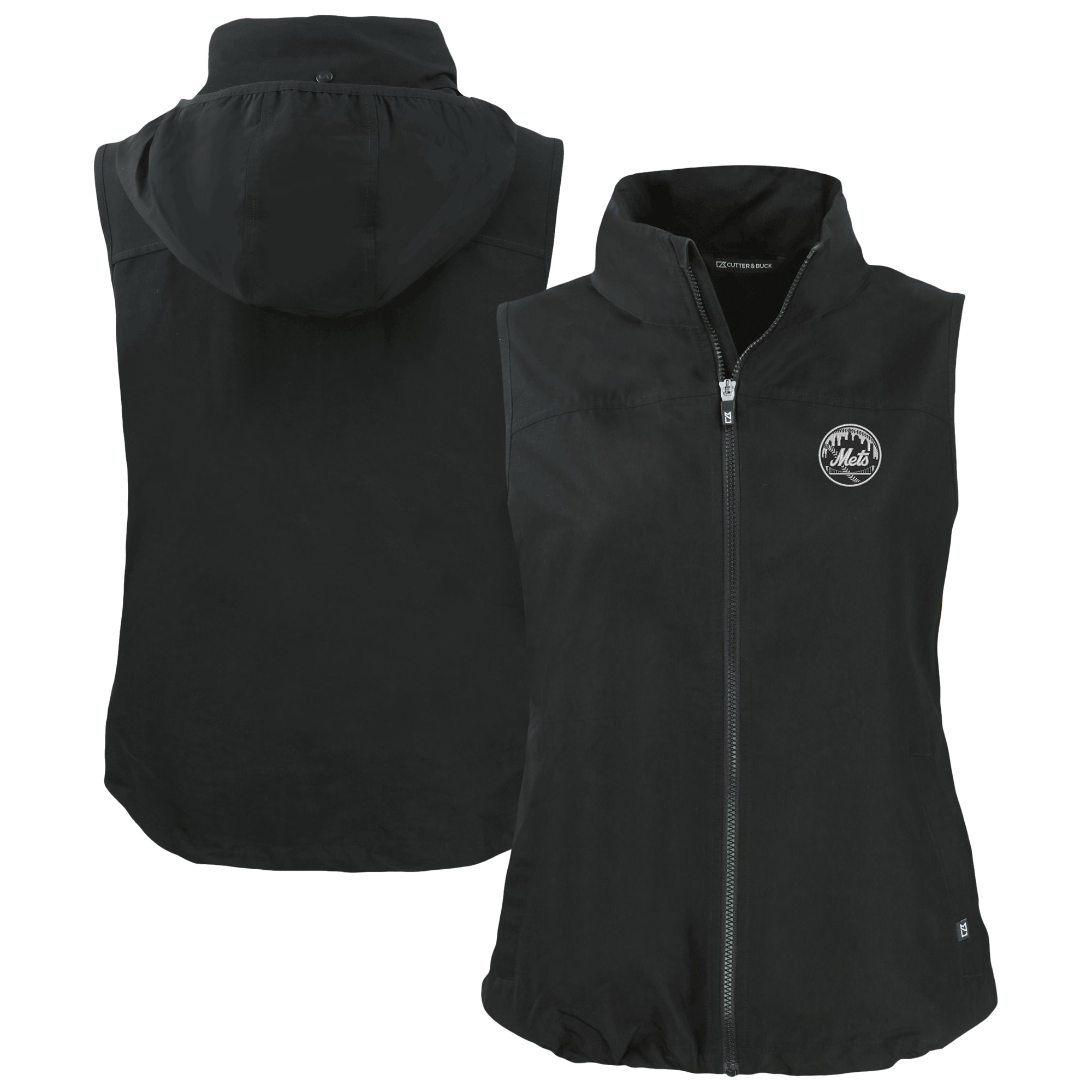 Women’s Cutter & Buck Black New York Mets Charter Eco Recycled Full-Zip Vest