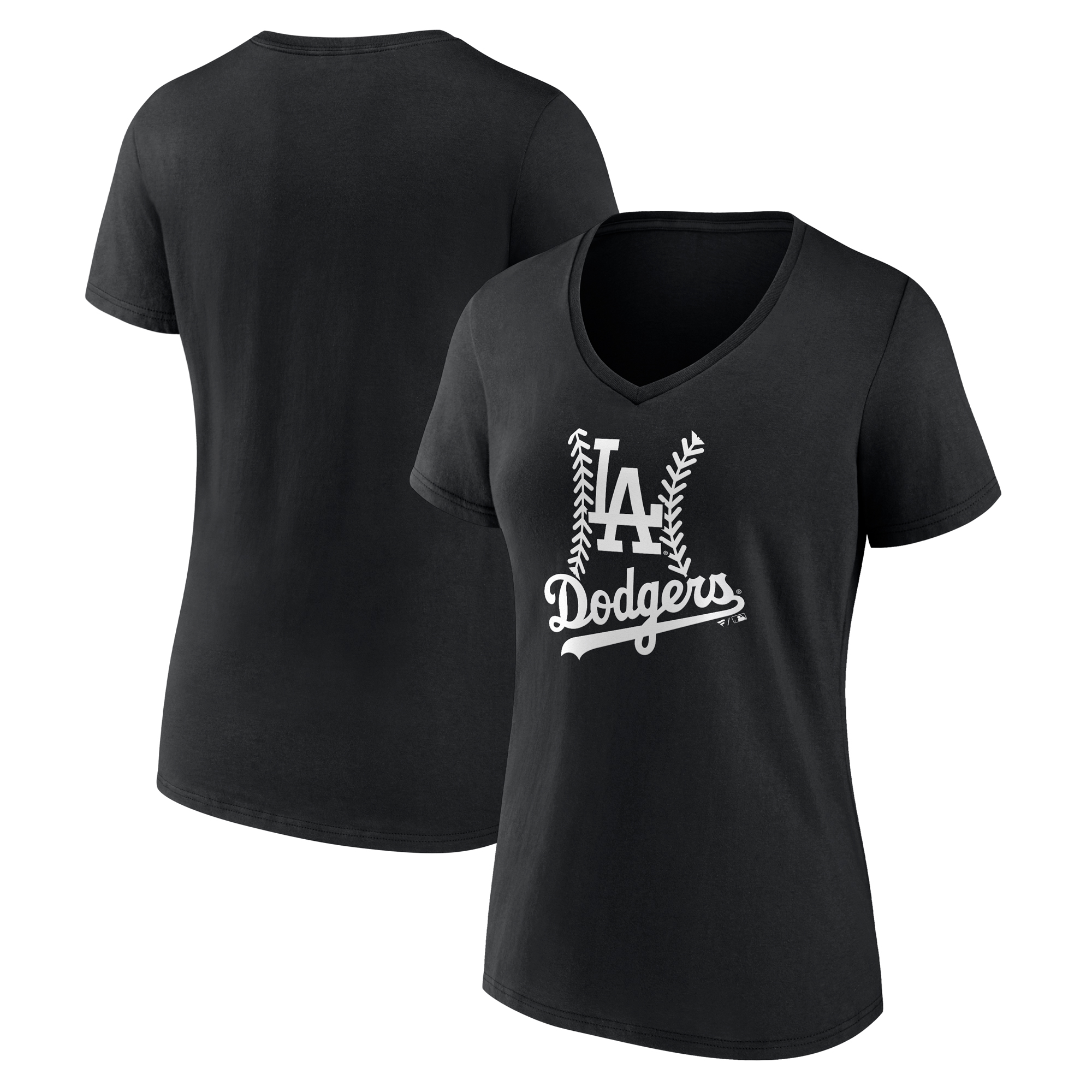 Women’s Black Los Angeles Dodgers Fastball V-Neck T-Shirt