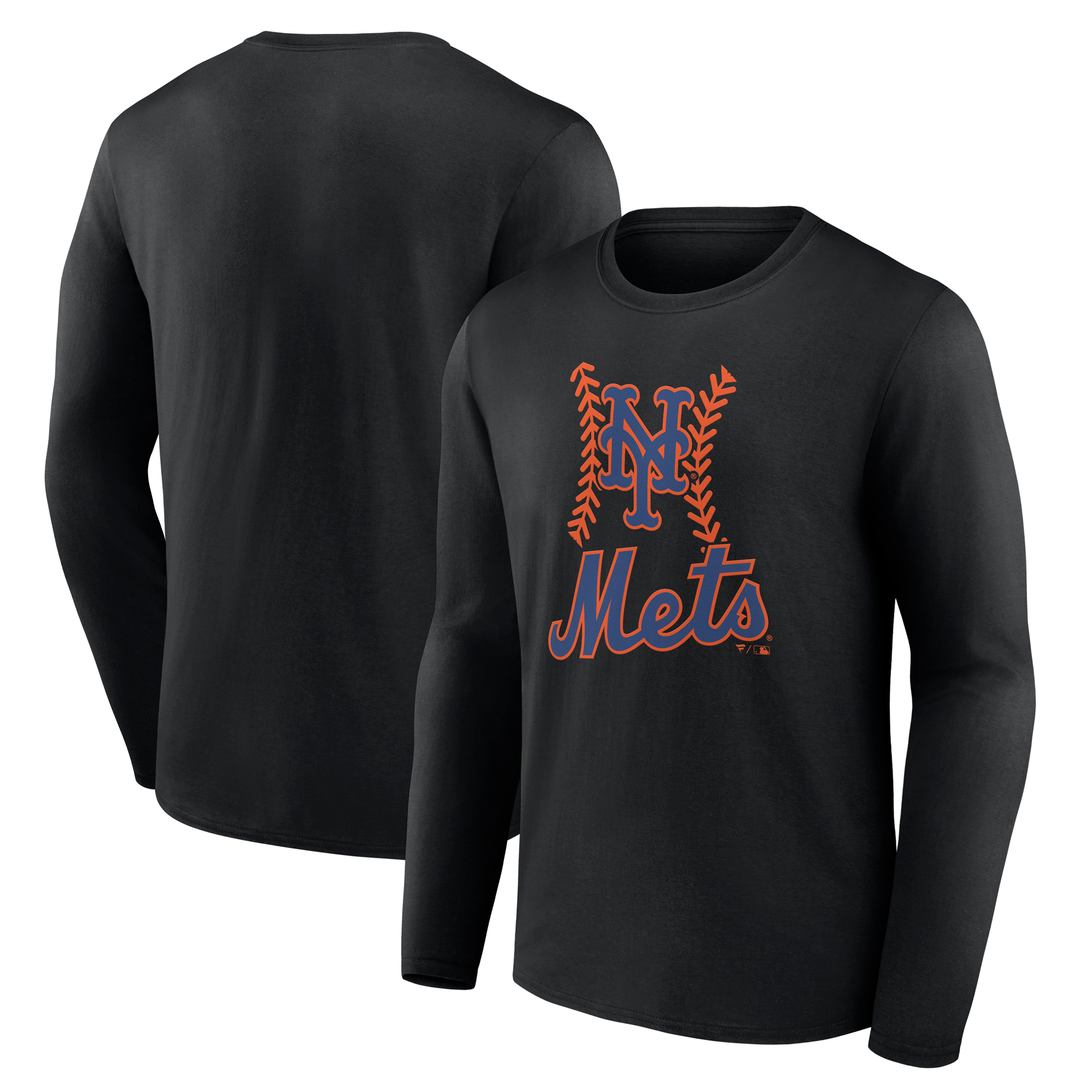 Men’s Black New York Mets Fastball Long Sleeve T-Shirt
