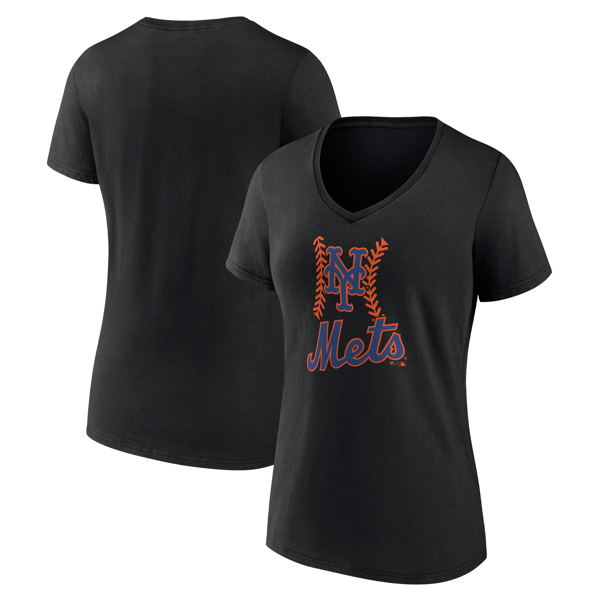 Women’s Black New York Mets Fastball V-Neck T-Shirt