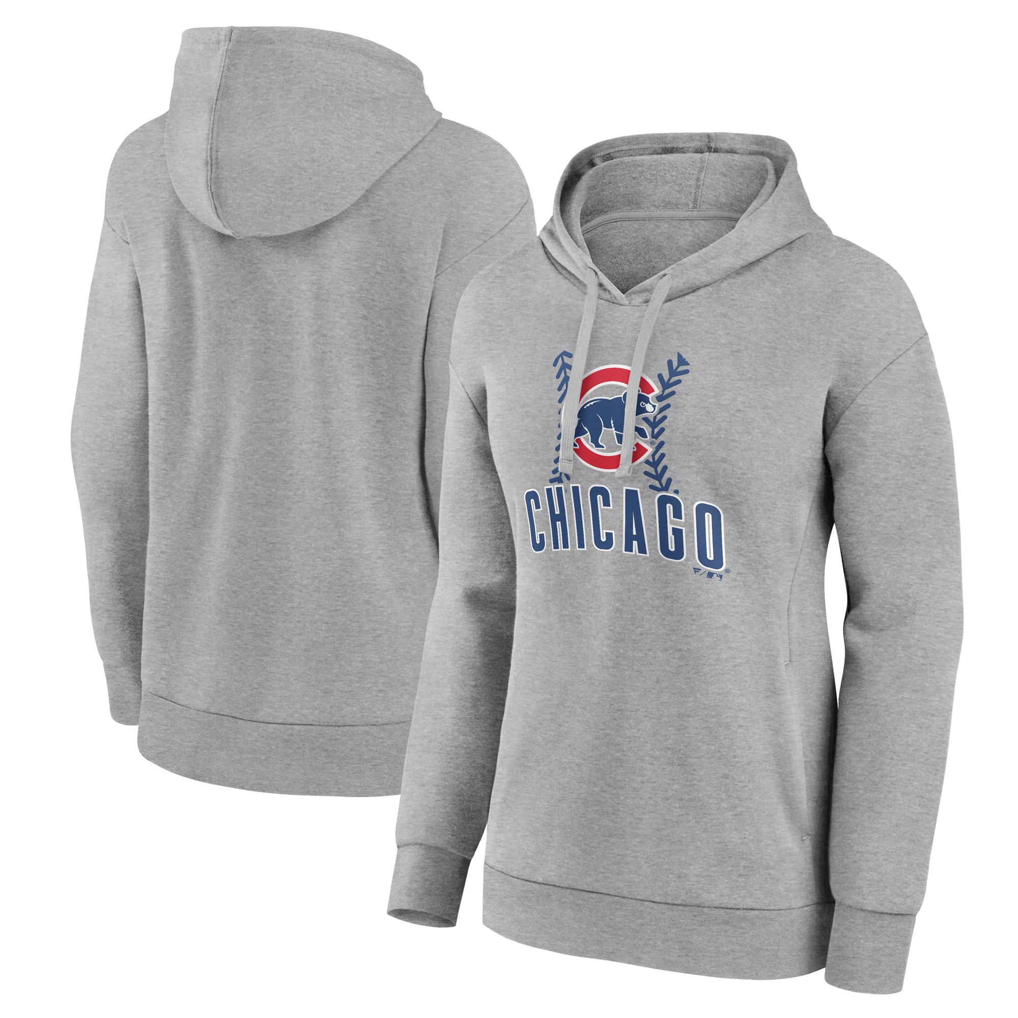 Women’s Gray Chicago Cubs Fastball Pullover Hoodie