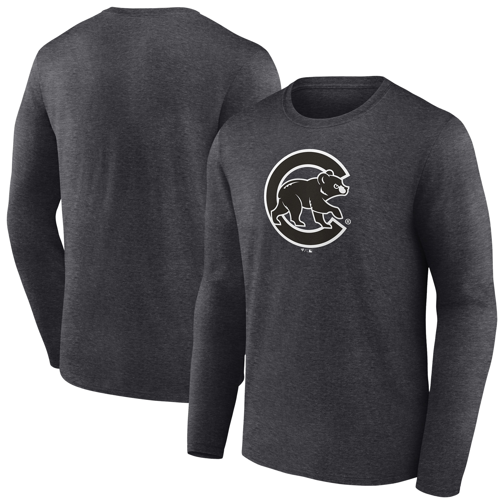 Men’s Charcoal Chicago Cubs Monochrome Long Sleeve T-Shirt