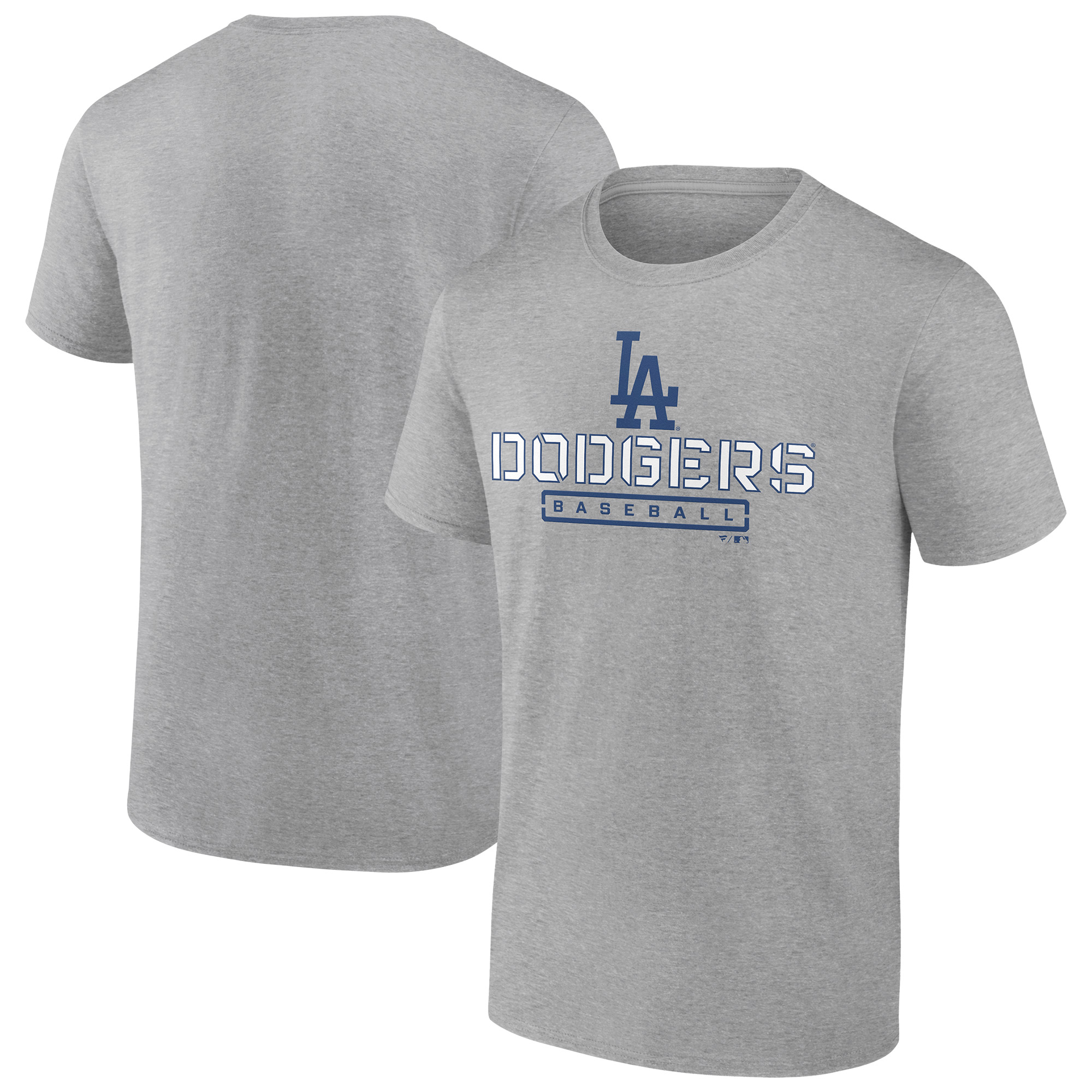 Men’s Heather Gray Los Angeles Dodgers Evanston Stencil T-Shirt