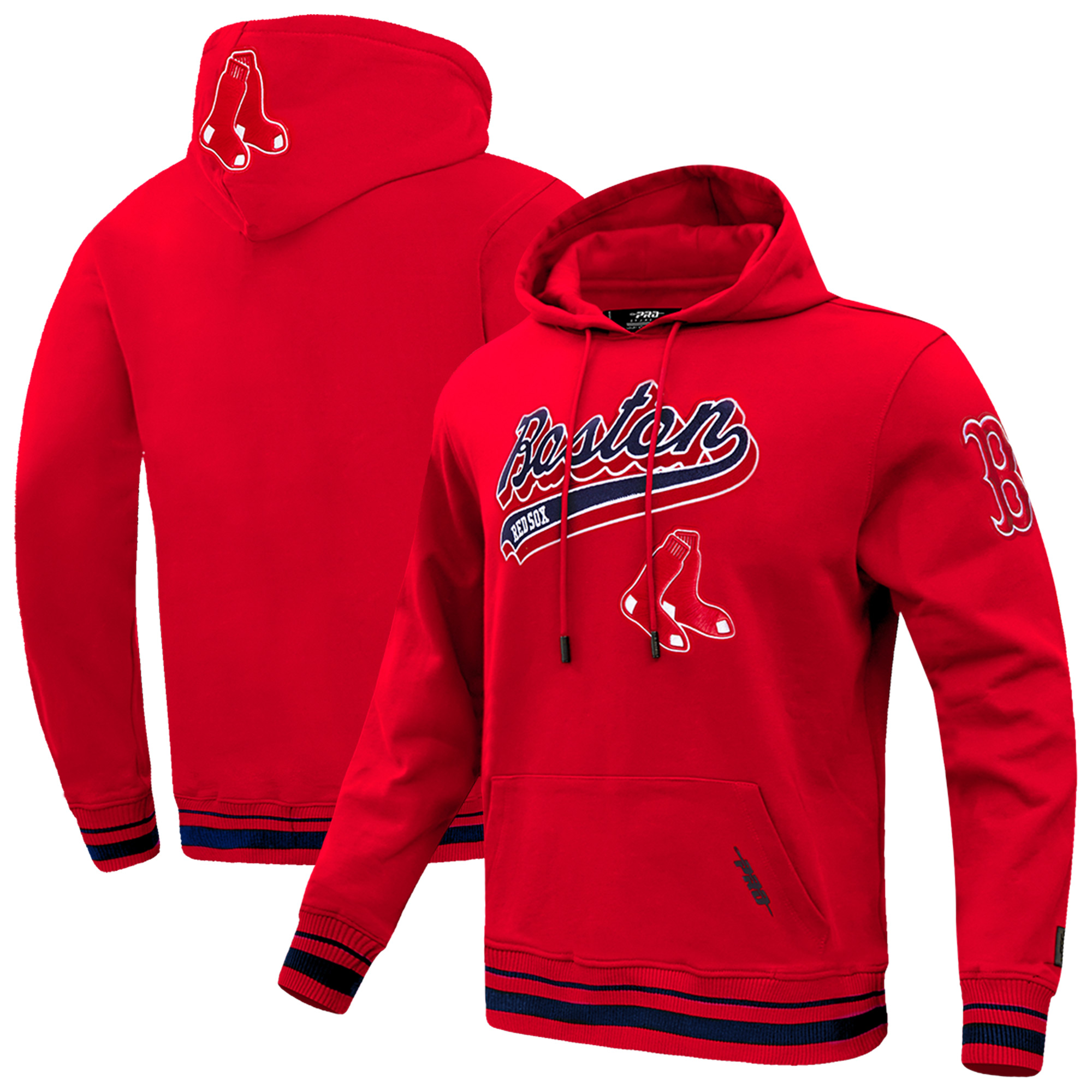 Men’s Pro Standard Red Boston Red Sox Script Tail Fleece Pullover Hoodie