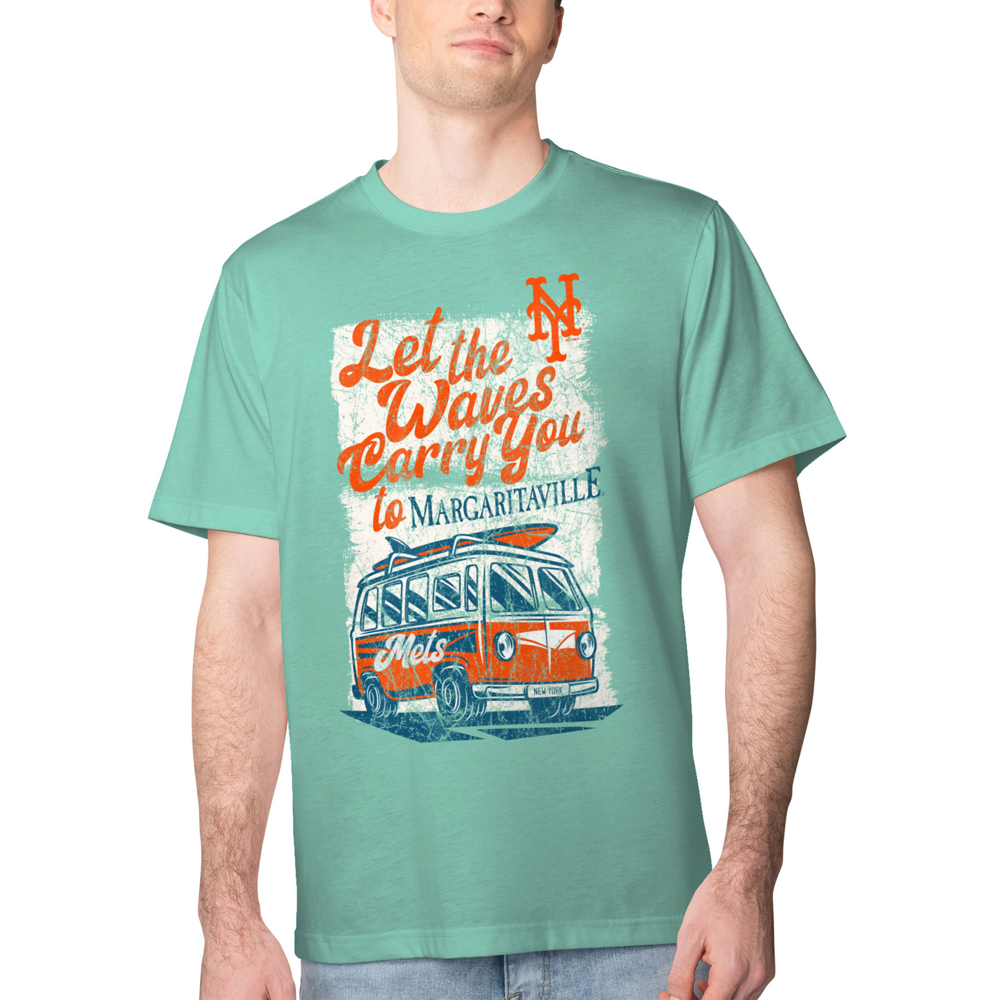 Men’s Margaritaville Mint New York Mets Bus Waves Graphic T-Shirt