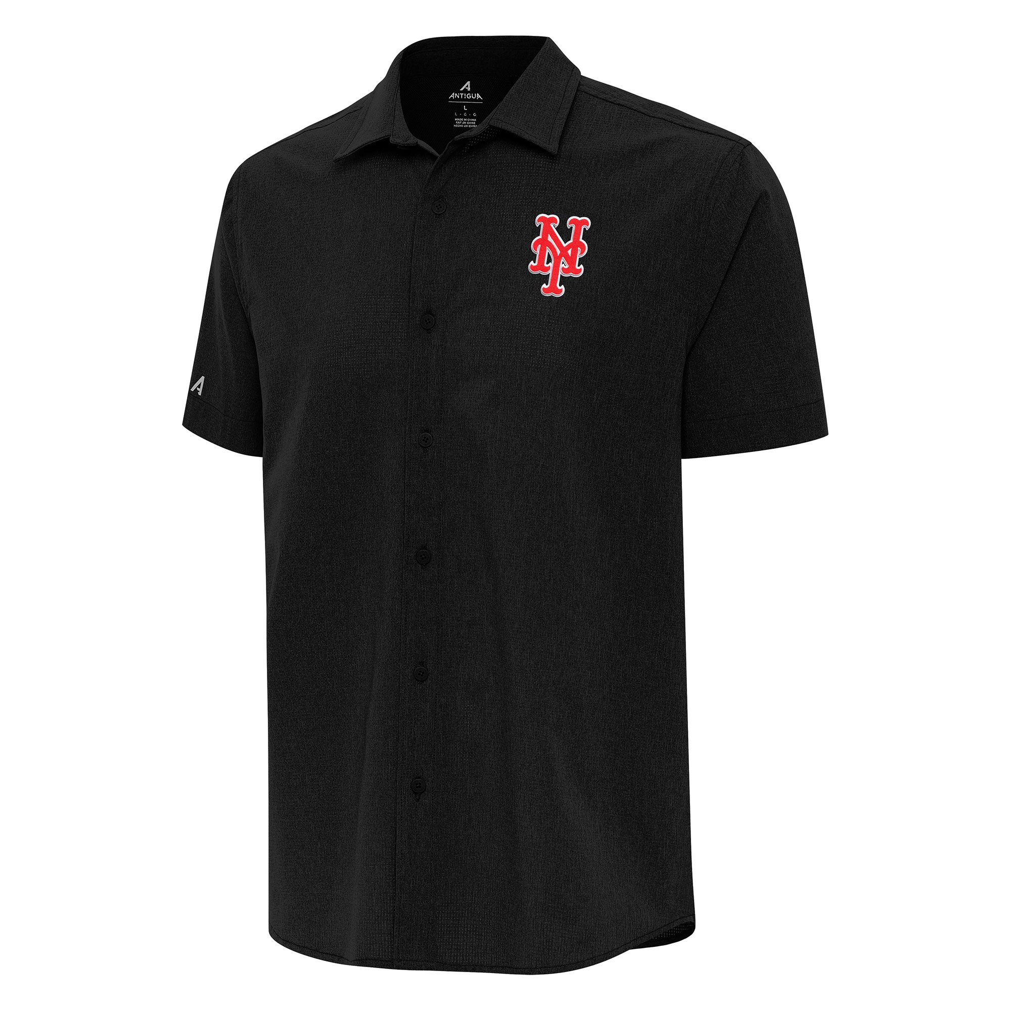 Men’s Antigua Black New York Mets Activate Button-Up Shirt