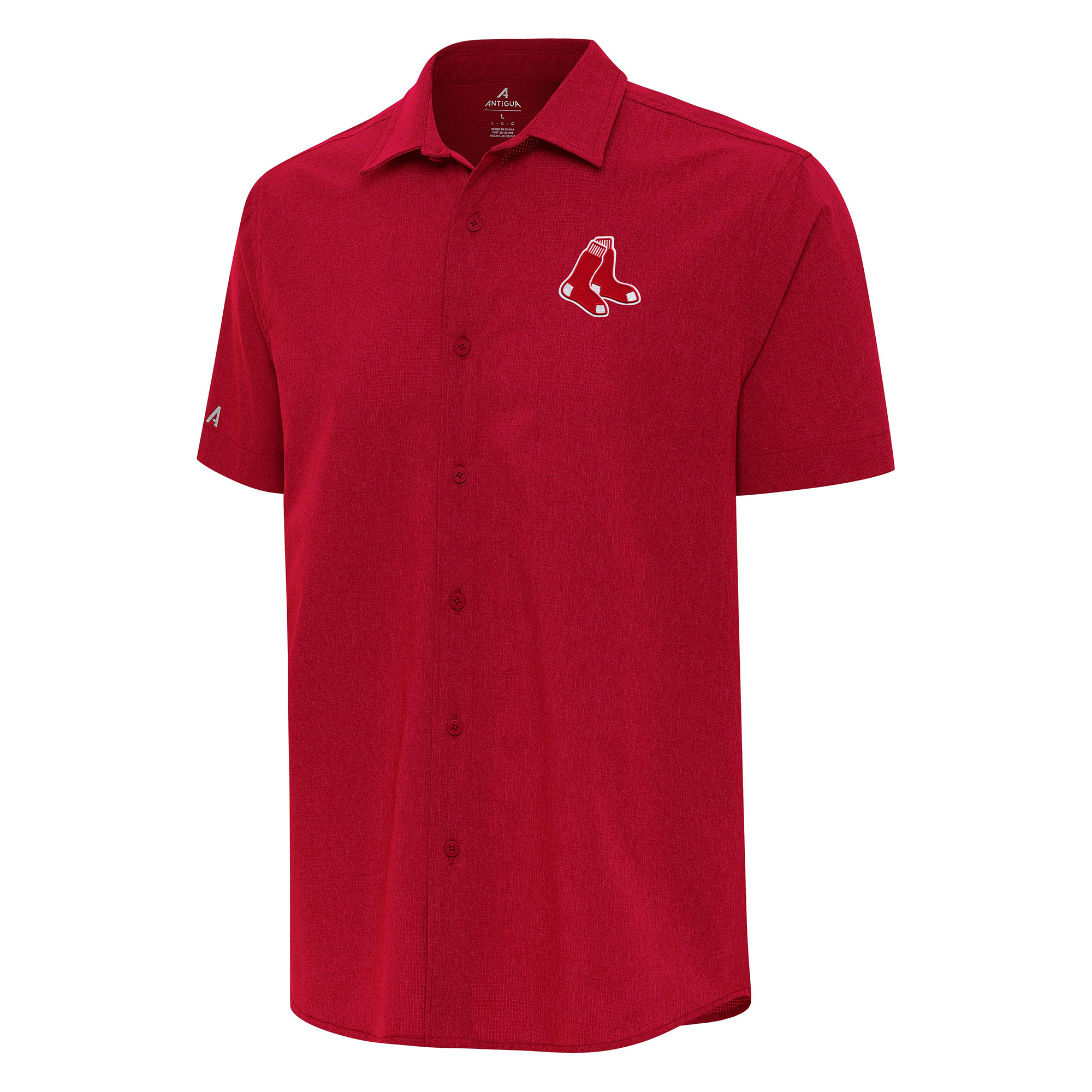 Men’s Antigua Red Boston Red Sox Activate Button-Up Shirt