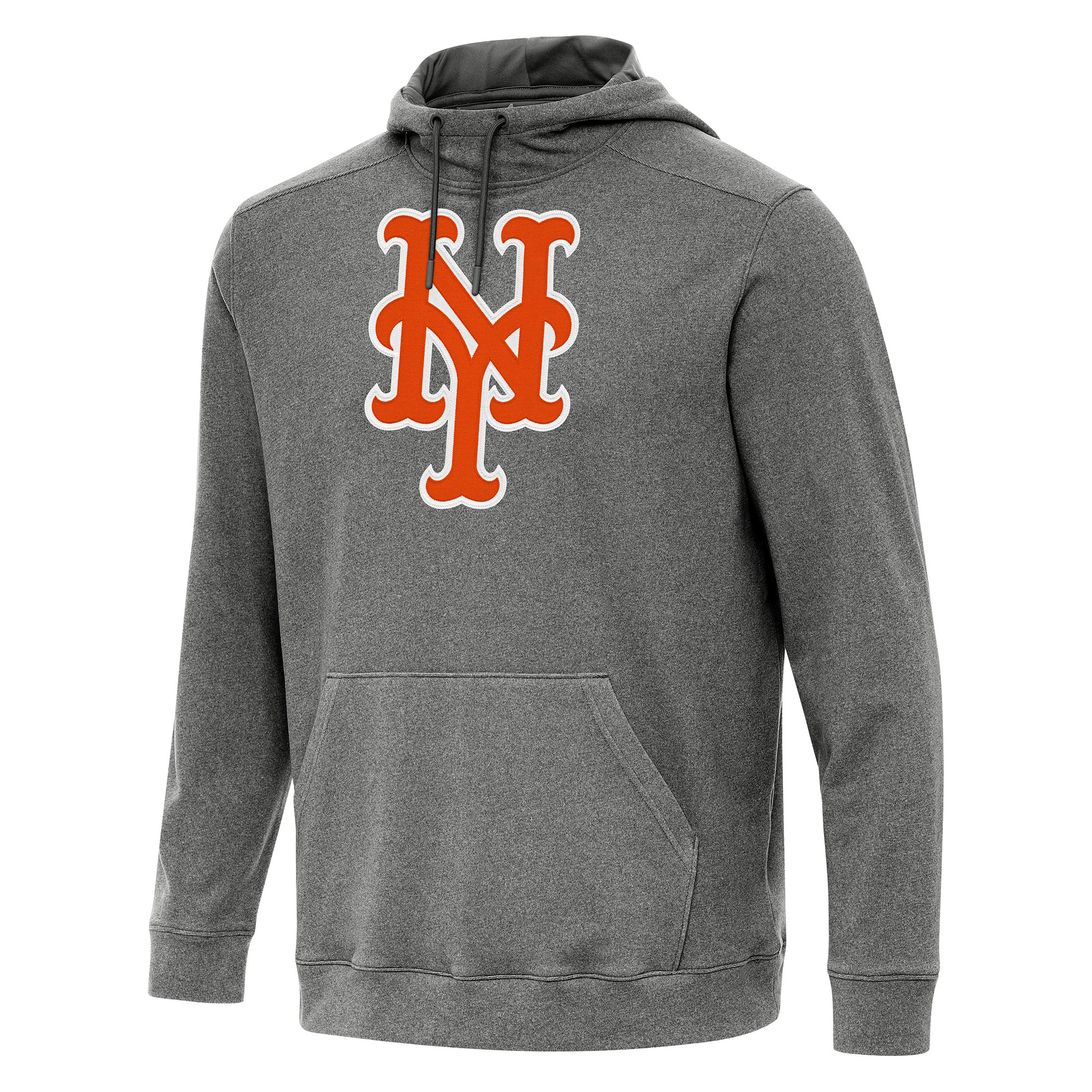 Men’s Antigua Heather Black New York Mets Cloud Pullover Hoodie