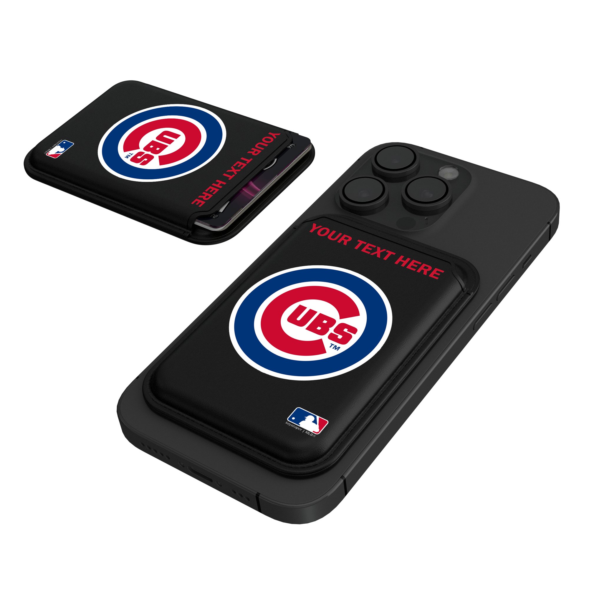 Keyscaper Chicago Cubs Personalized Insignia Magnetic Credit Card Wallet