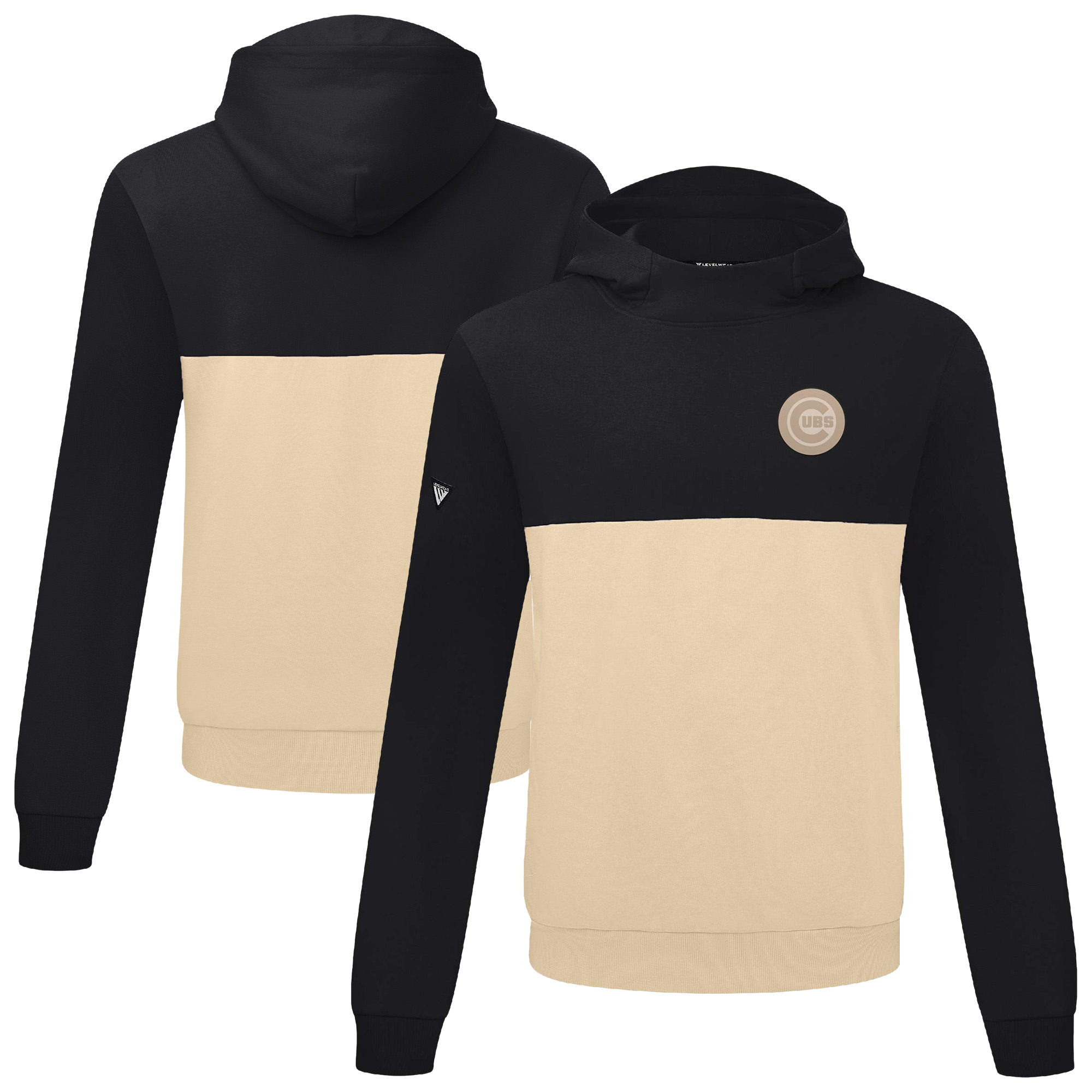 Men’s Levelwear Black/Sand Chicago Cubs Bracket Pullover Hoodie