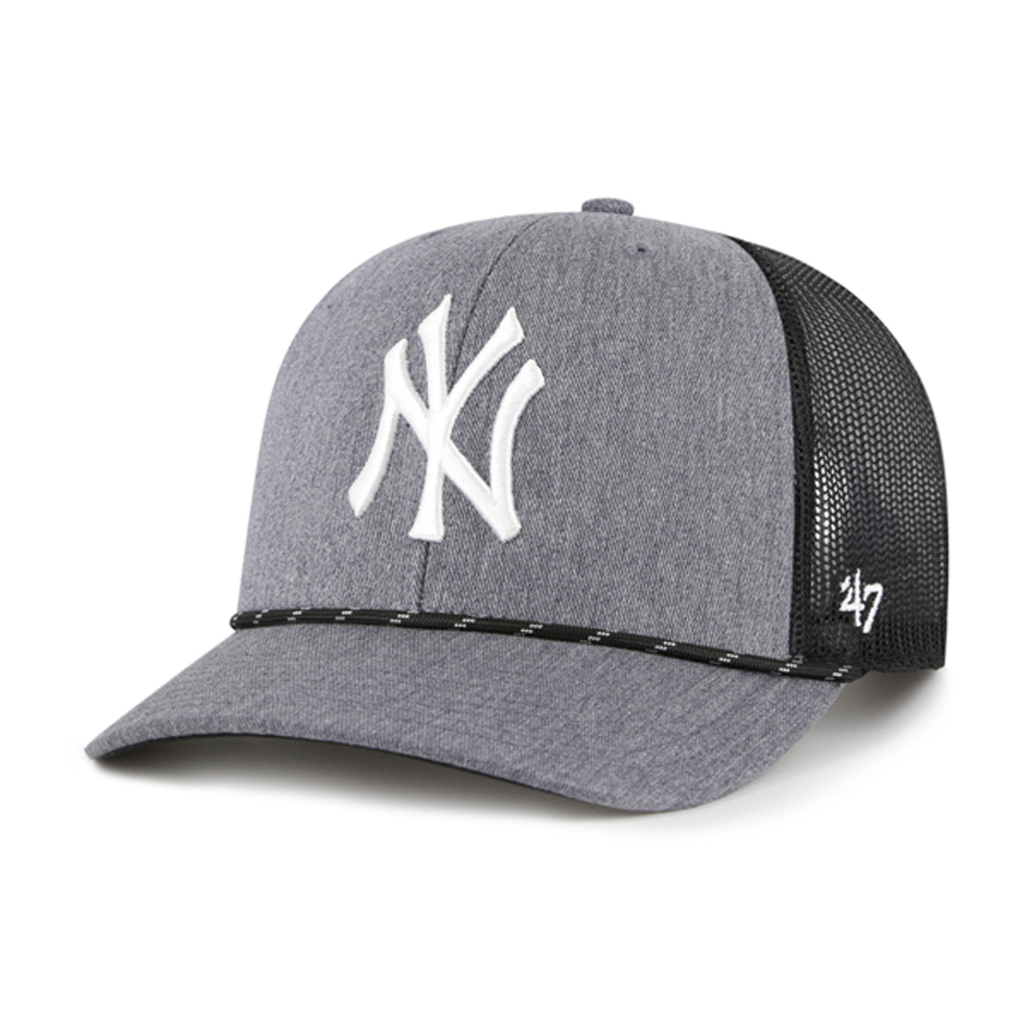 Men’s ’47 Charcoal New York Yankees Carbon Rope Trucker Adjustable Hat