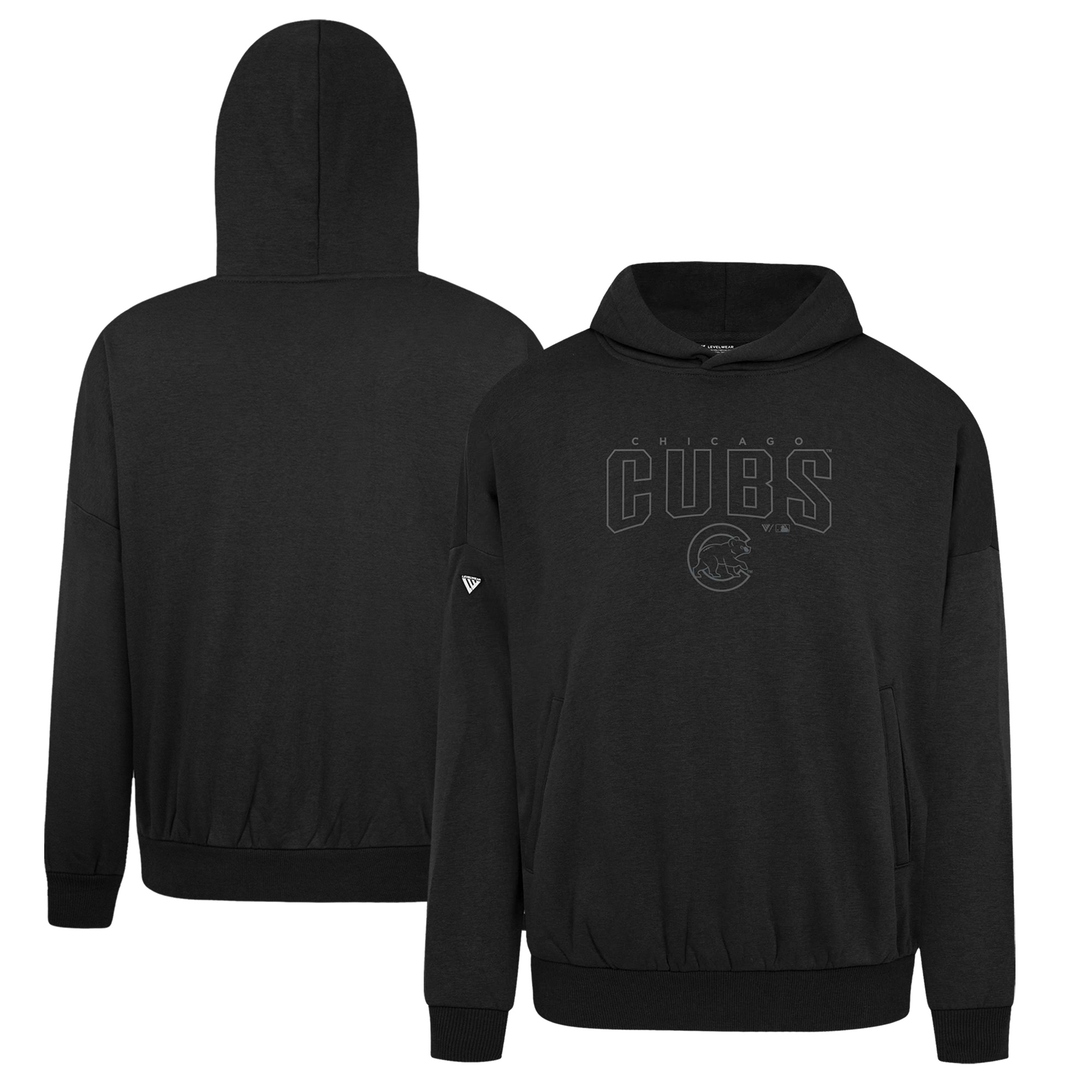 Men’s Levelwear Black Chicago Cubs Contact Darkmoon Pullover Hoodie