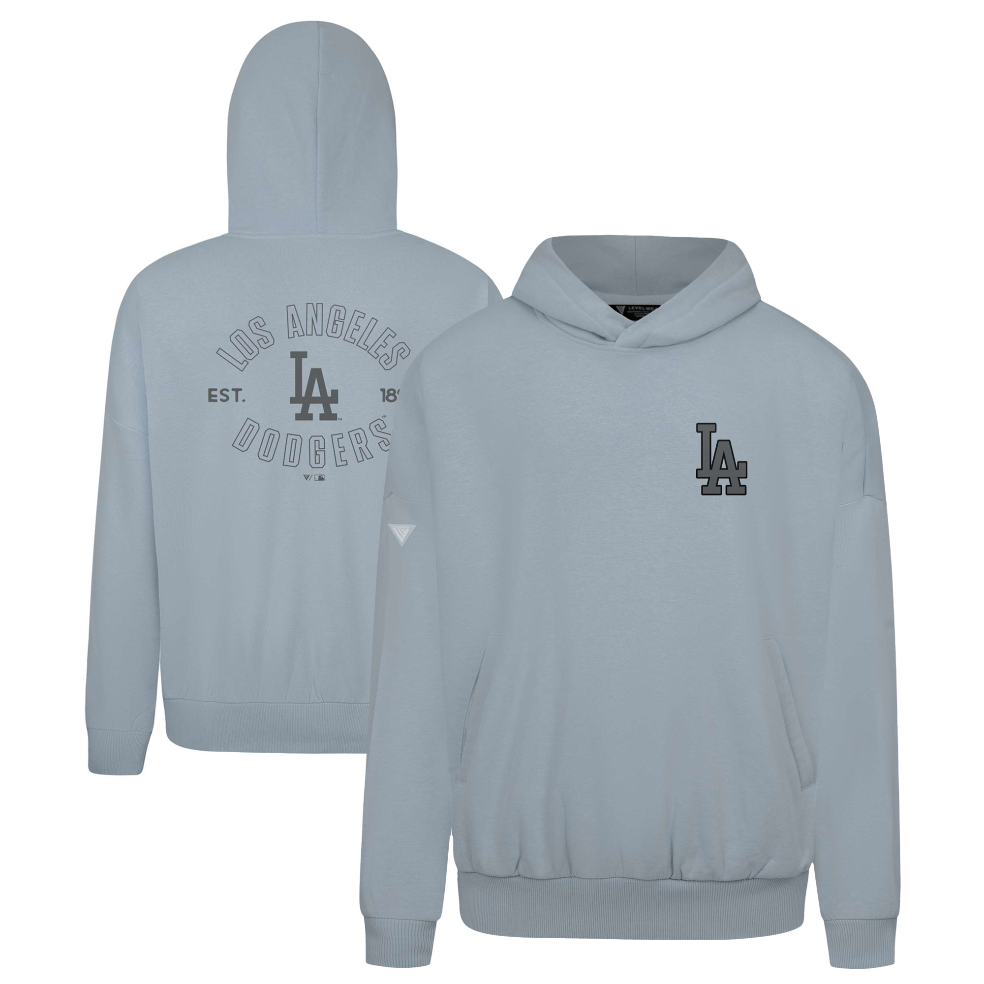 Men’s Levelwear Gray Los Angeles Dodgers Contact Nightfall Pullover Hoodie