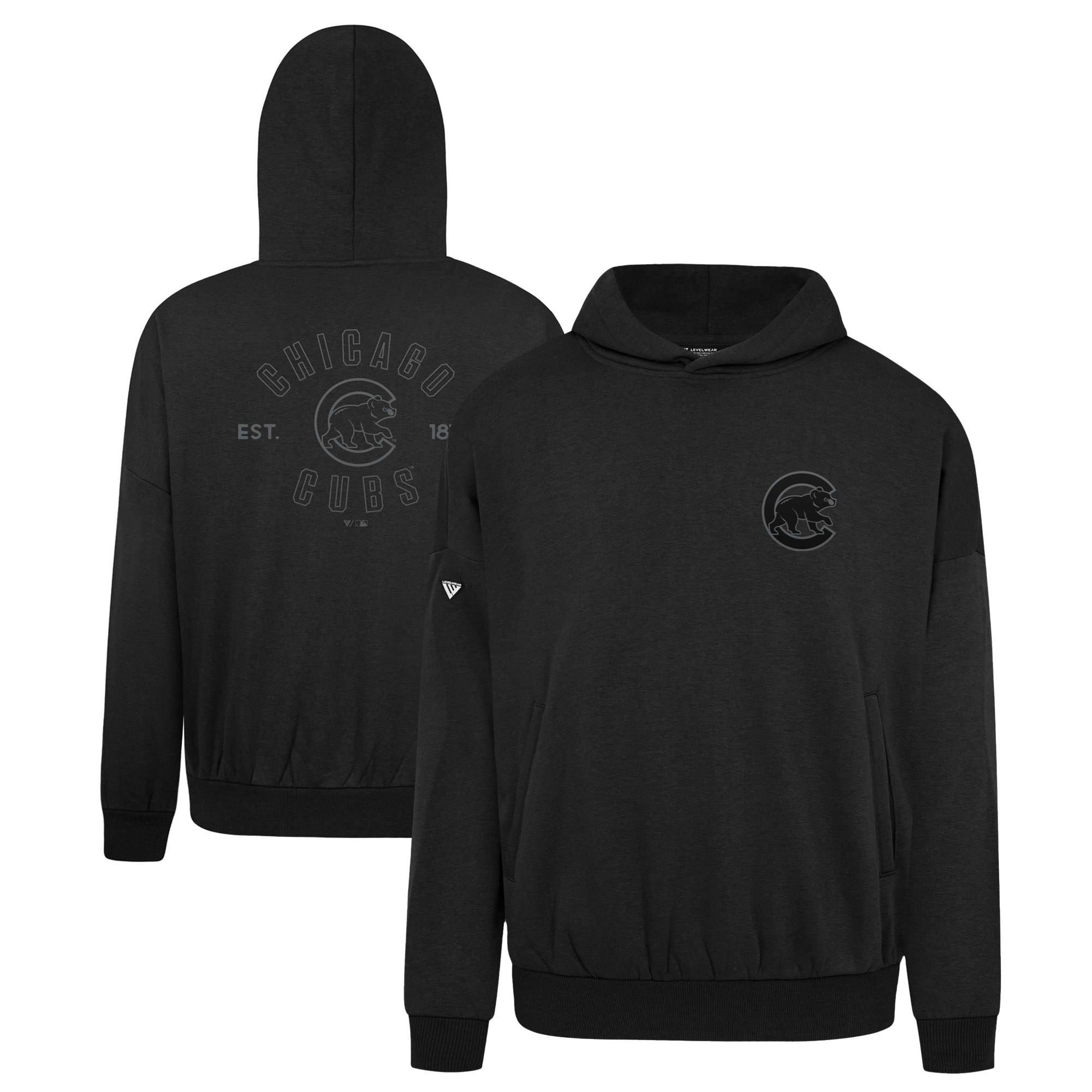 Men’s Levelwear Black Chicago Cubs Contact Nightfall Pullover Hoodie