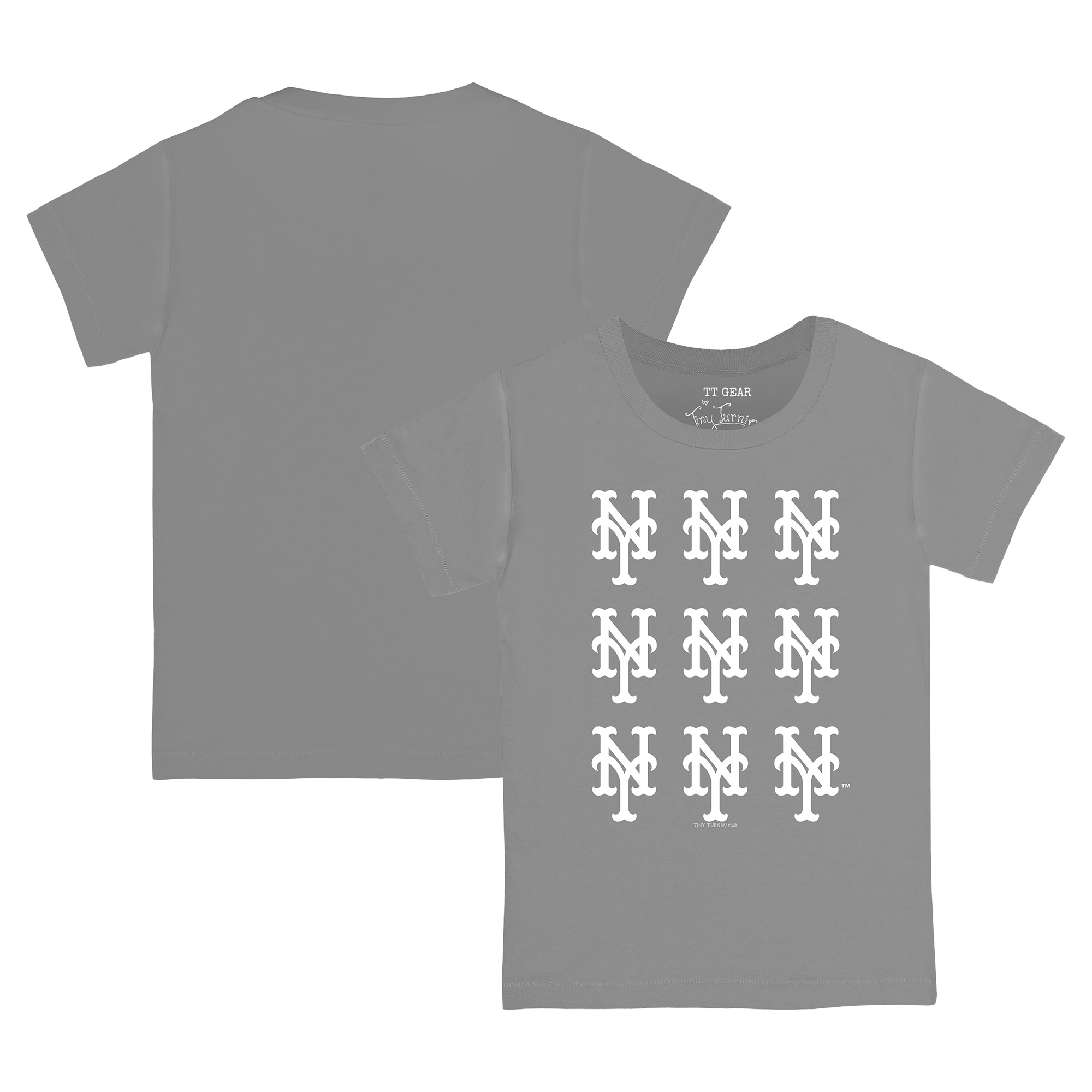 Toddler Tiny Turnip  Gray New York Mets Logo Grid T-Shirt
