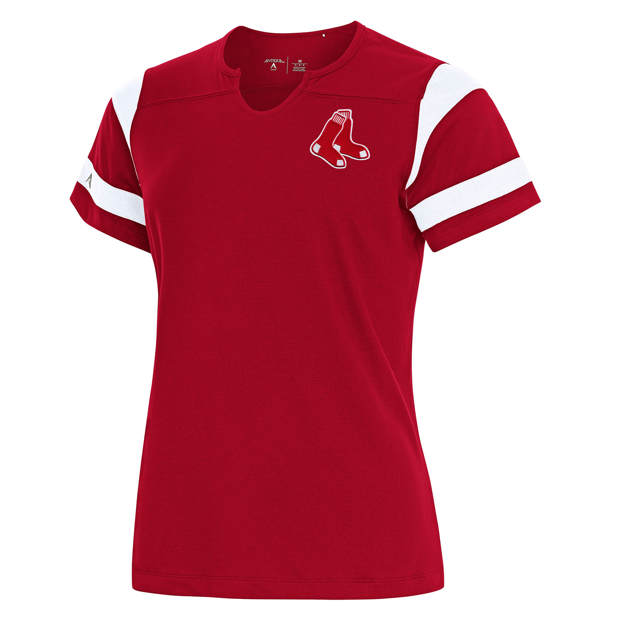 Women’s Antigua Red Boston Red Sox Encounter Notch Neck Top
