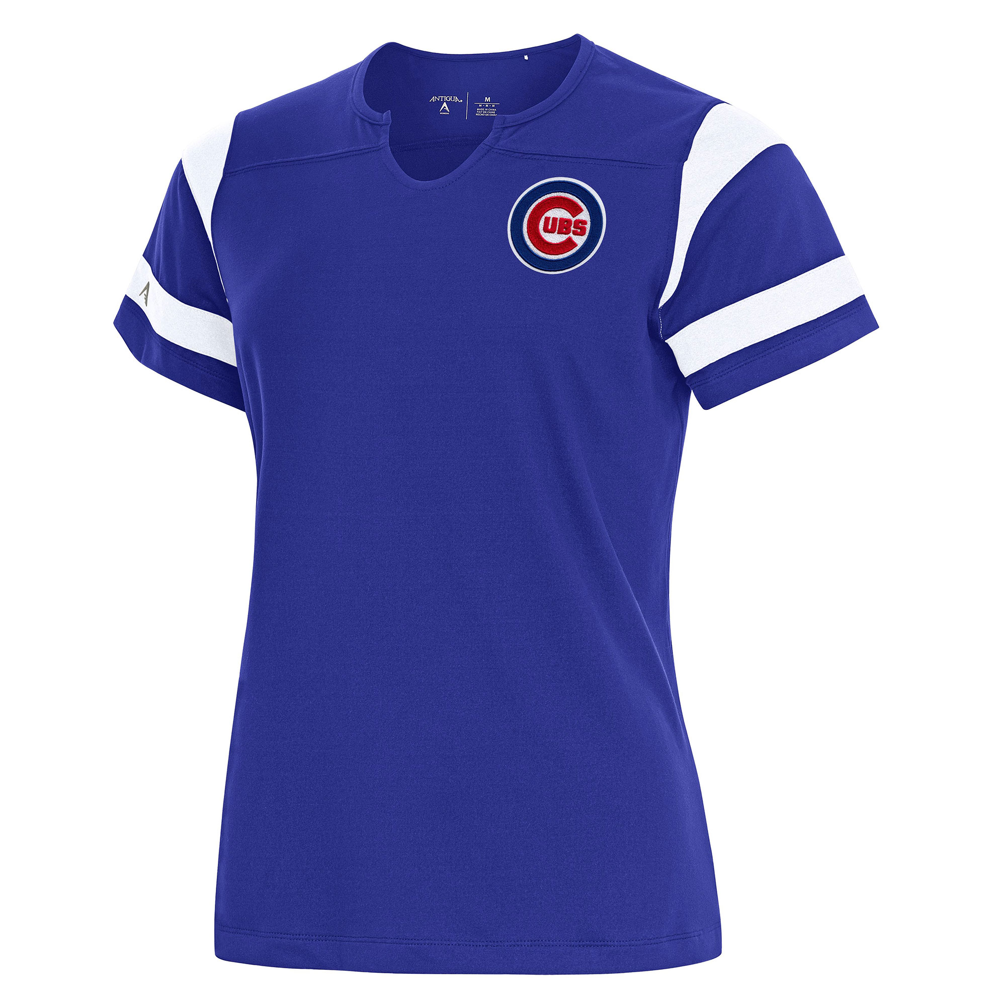 Women’s Antigua Royal Chicago Cubs Encounter Notch Neck Top