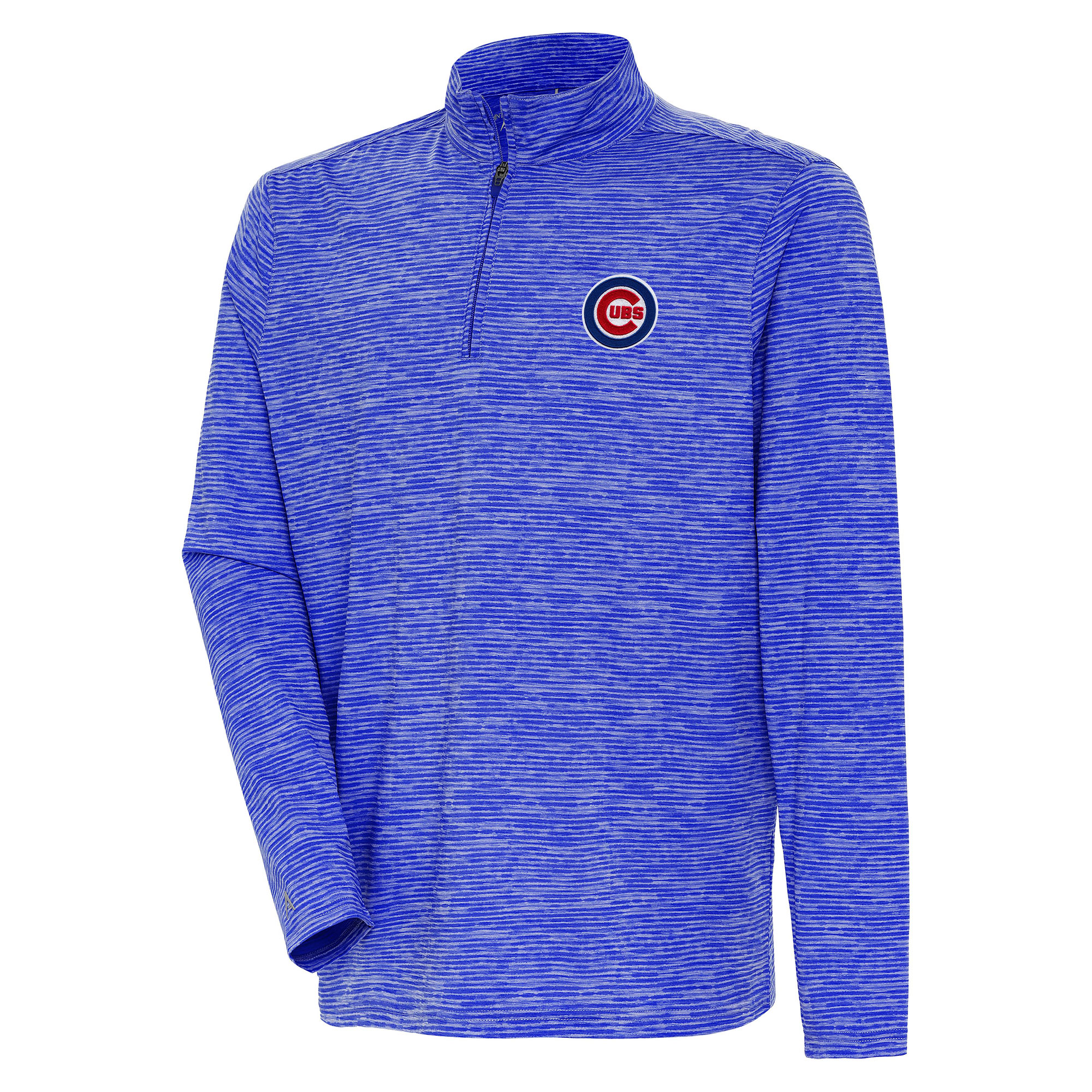 Men’s Antigua Heather Royal Chicago Cubs Quarter-Zip Top