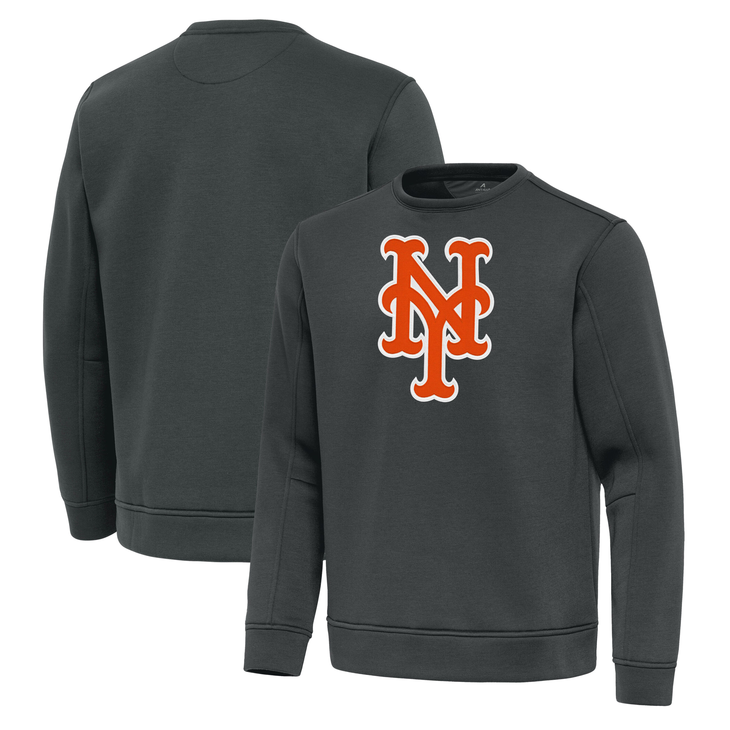 Men’s Antigua Pewter New York Mets Relevant Lightweight Pullover Sweatshirt