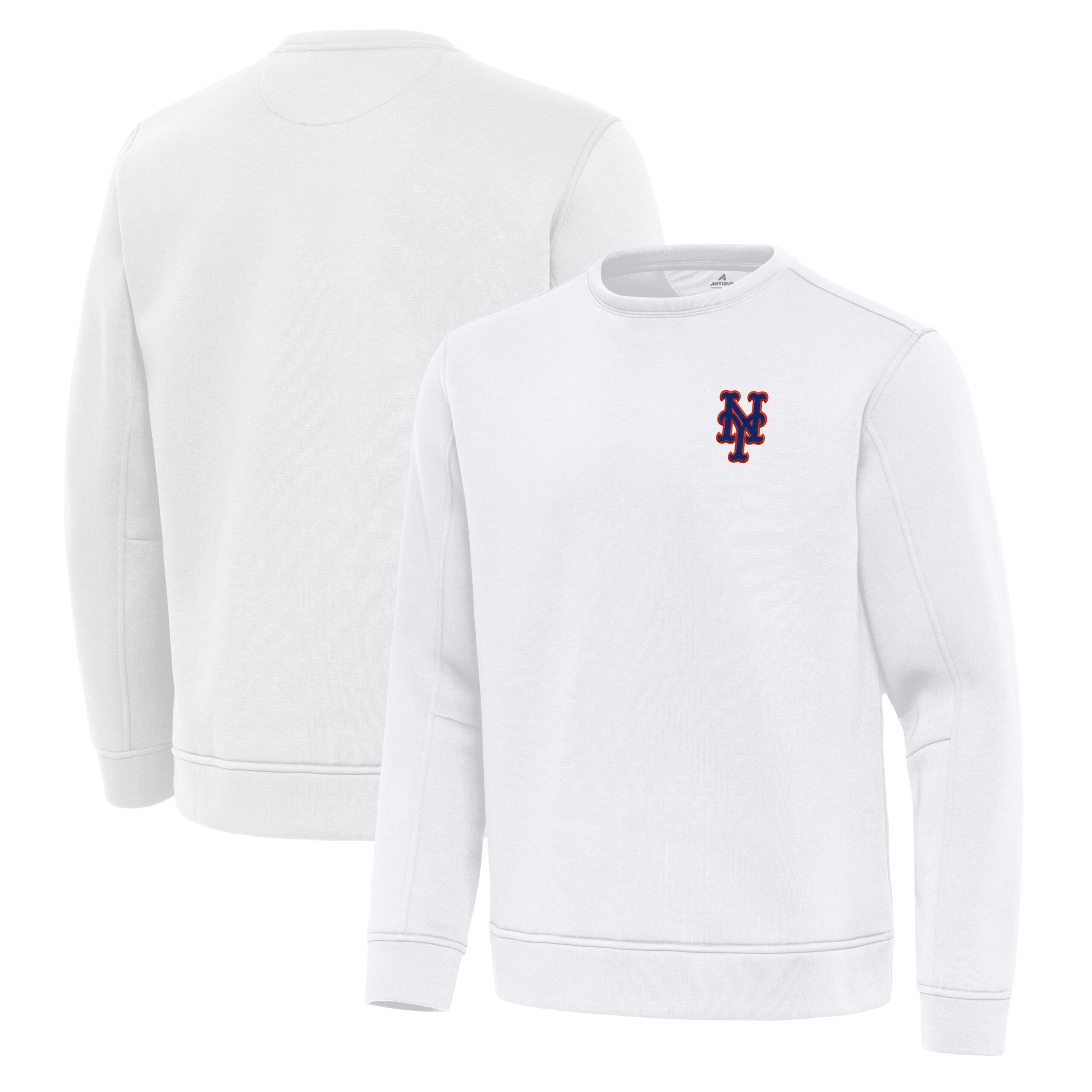 Men’s Antigua White New York Mets Relevant Lightweight Pullover Sweatshirt