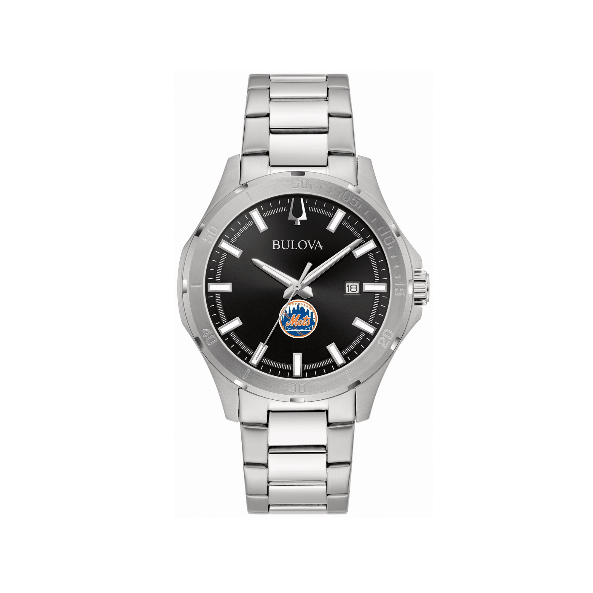 Men’s Bulova New York Mets Stainless Steel Classic Sport Watch