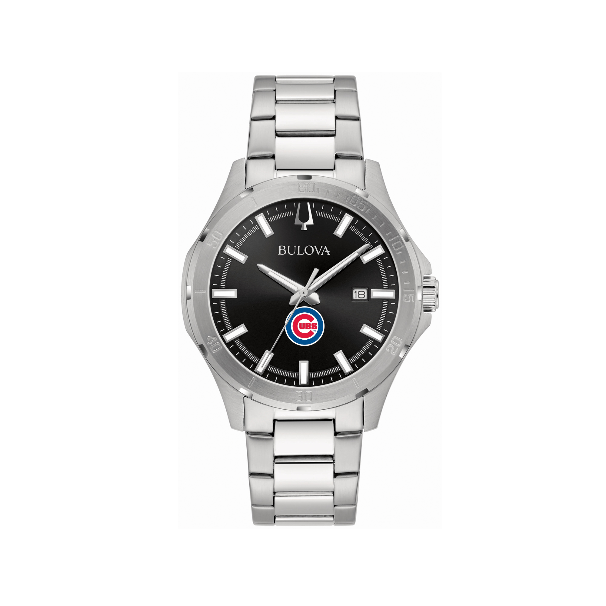 Men’s Bulova Chicago Cubs Stainless Steel Classic Sport Watch