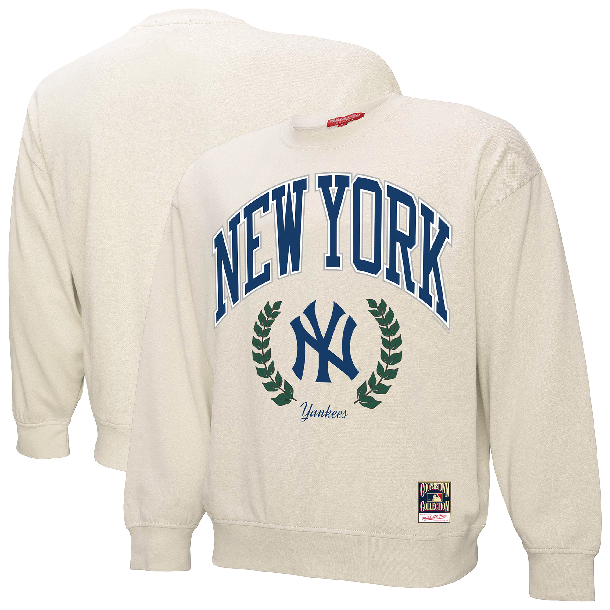 Women’s Mitchell & Ness Cream New York Yankees Cooperstown Collection Laurel Pullover Sweatshirt