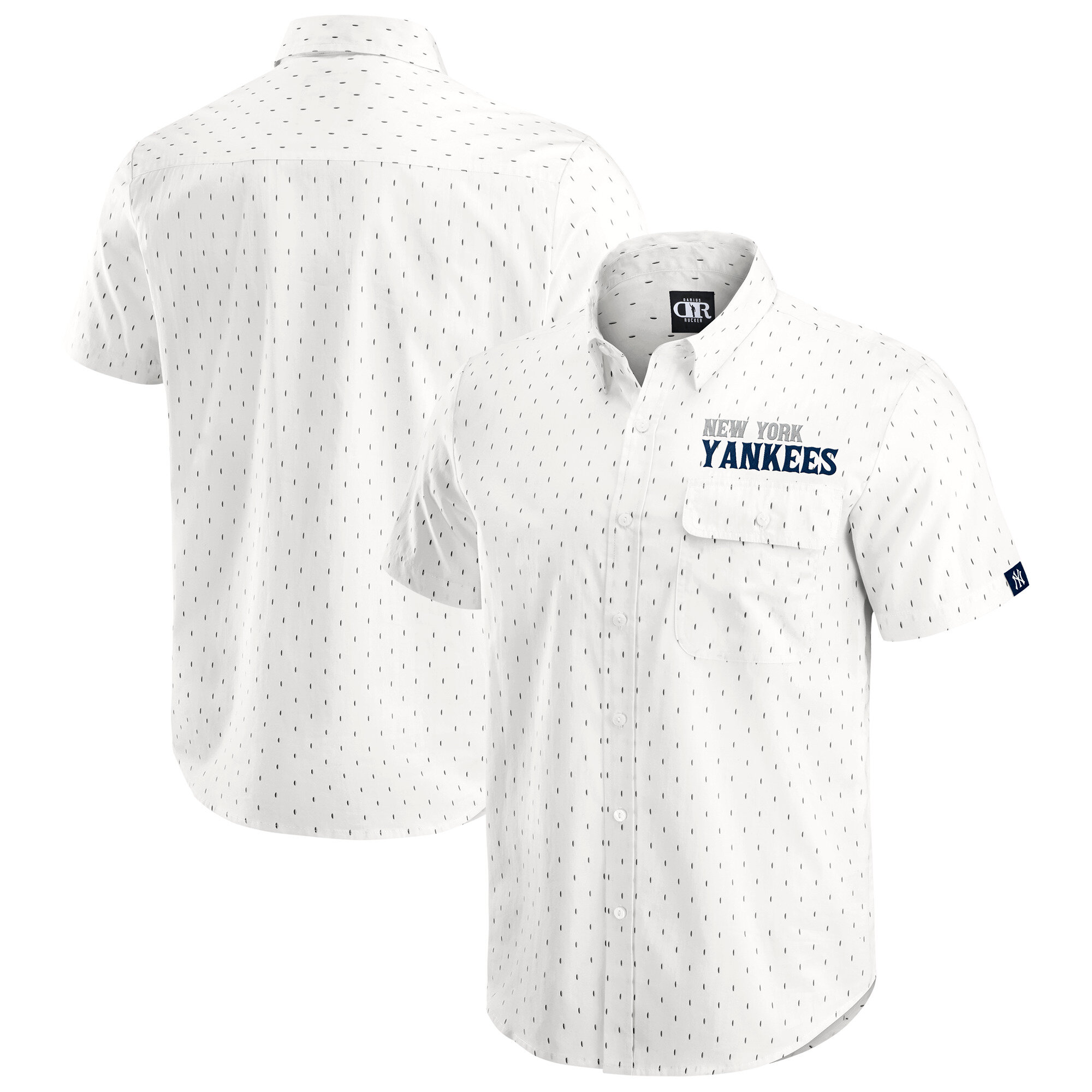 Men’s Darius Rucker Collection by Fanatics Cream New York Yankees Printed Button-Down Shirt
