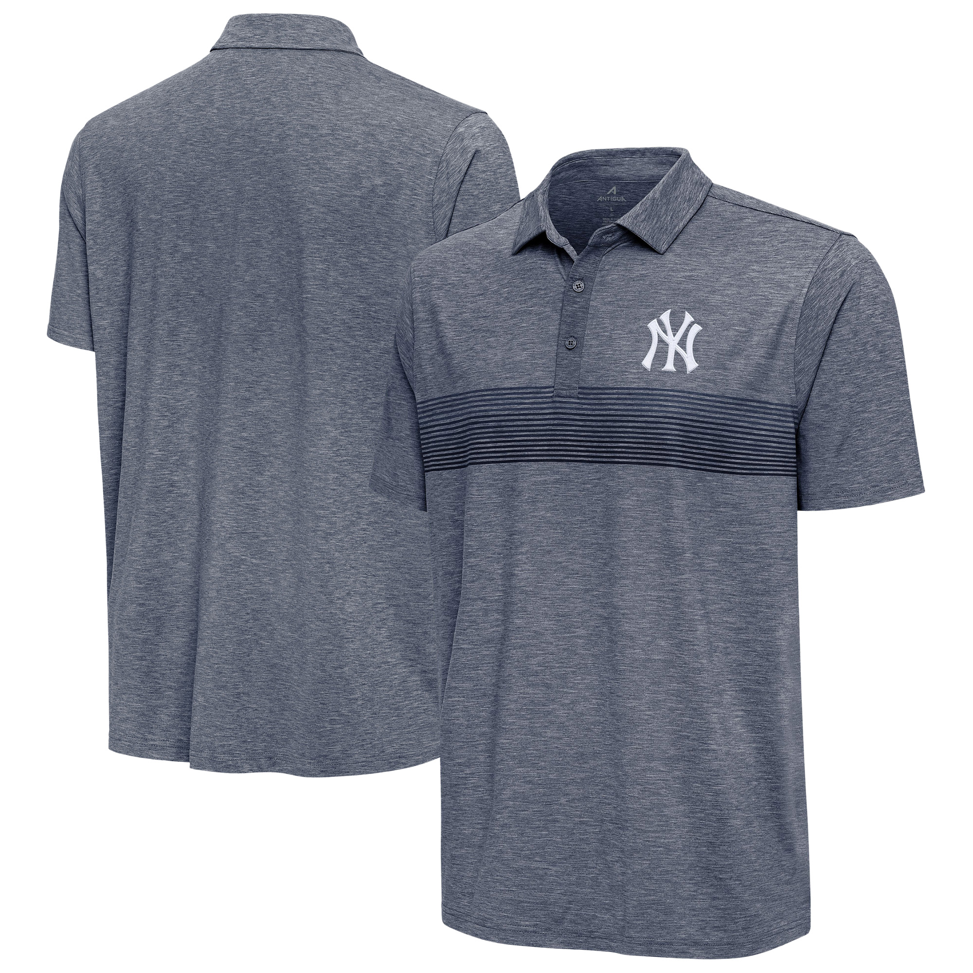 Men’s Antigua Heather Navy New York Yankees Dashing Polo