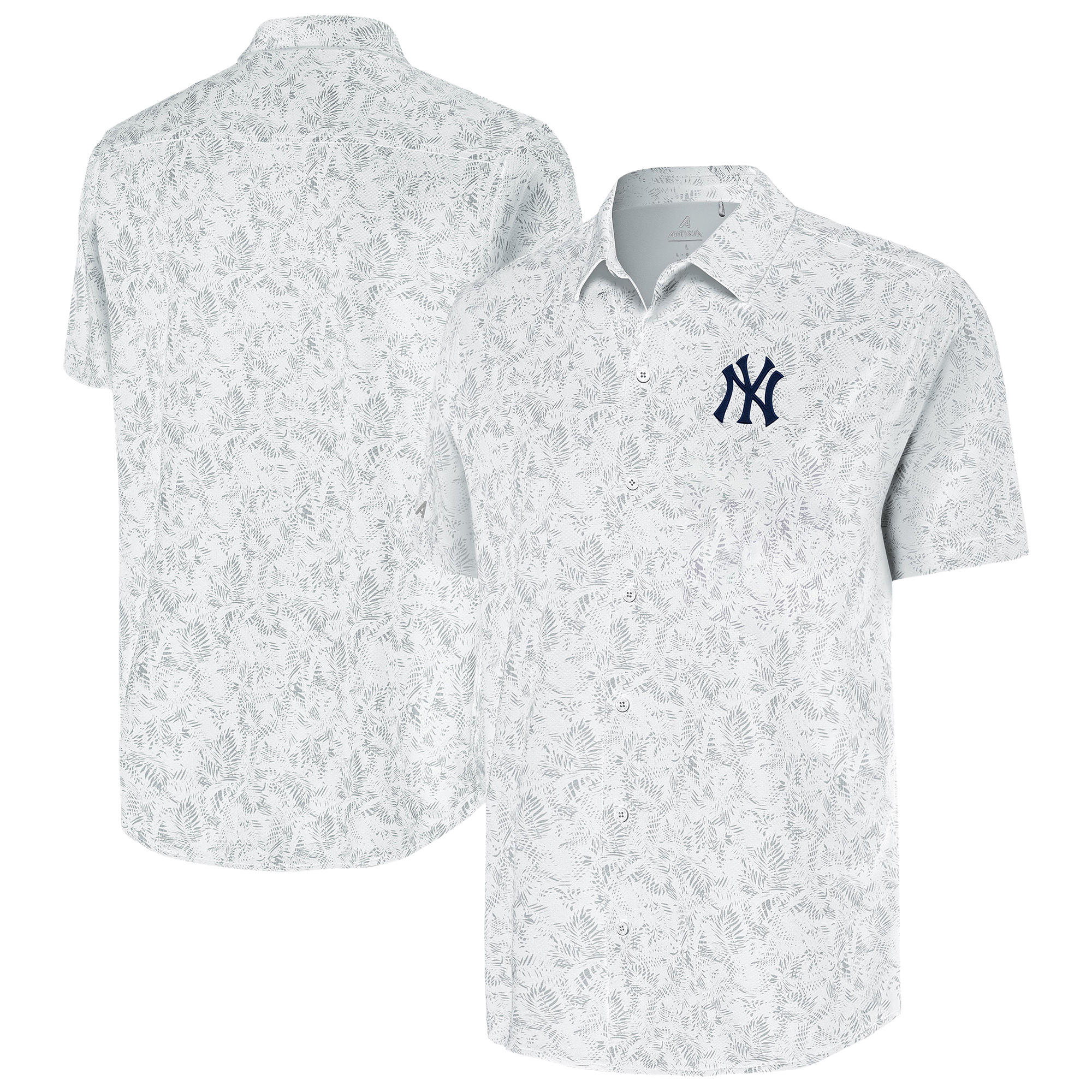 Men’s Antigua White New York Yankees Lush Button-Up Shirt