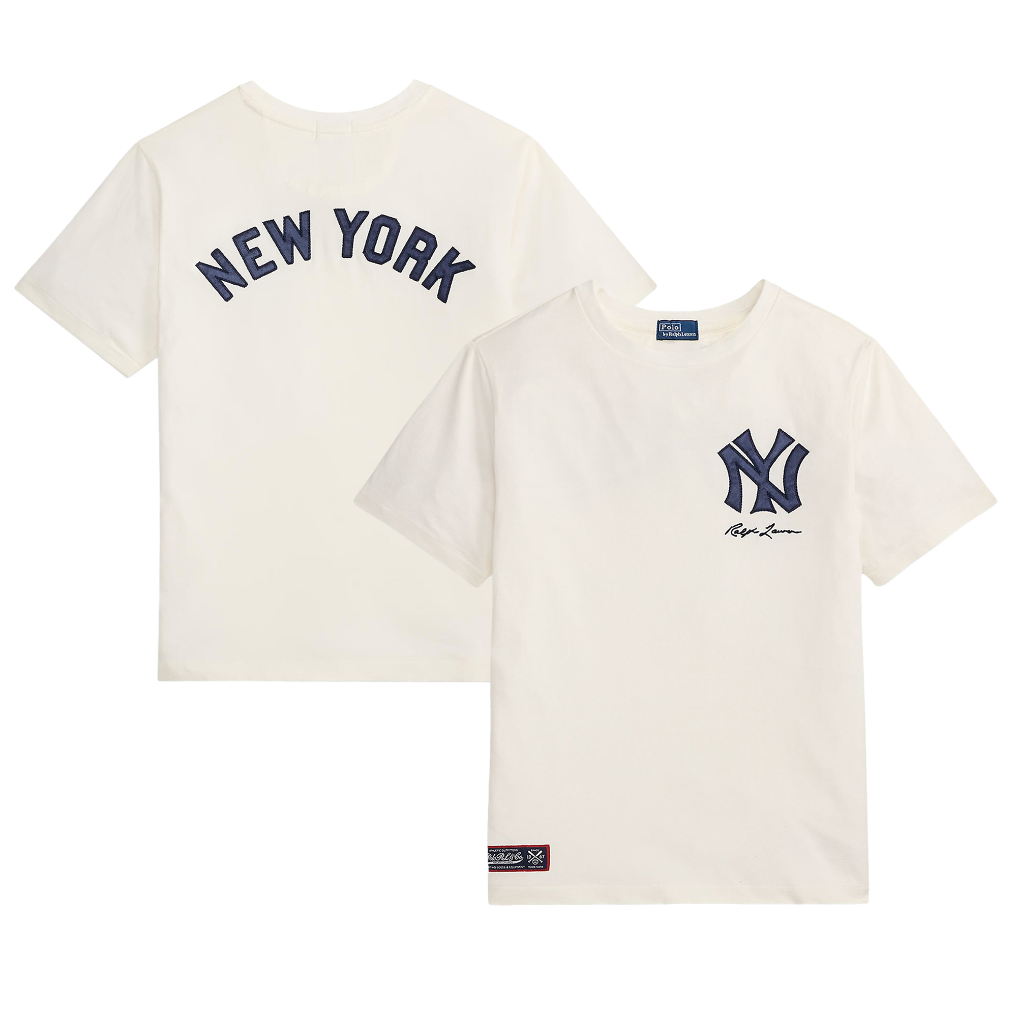 Youth Polo Ralph Lauren Cream Yankees Jersey Tee