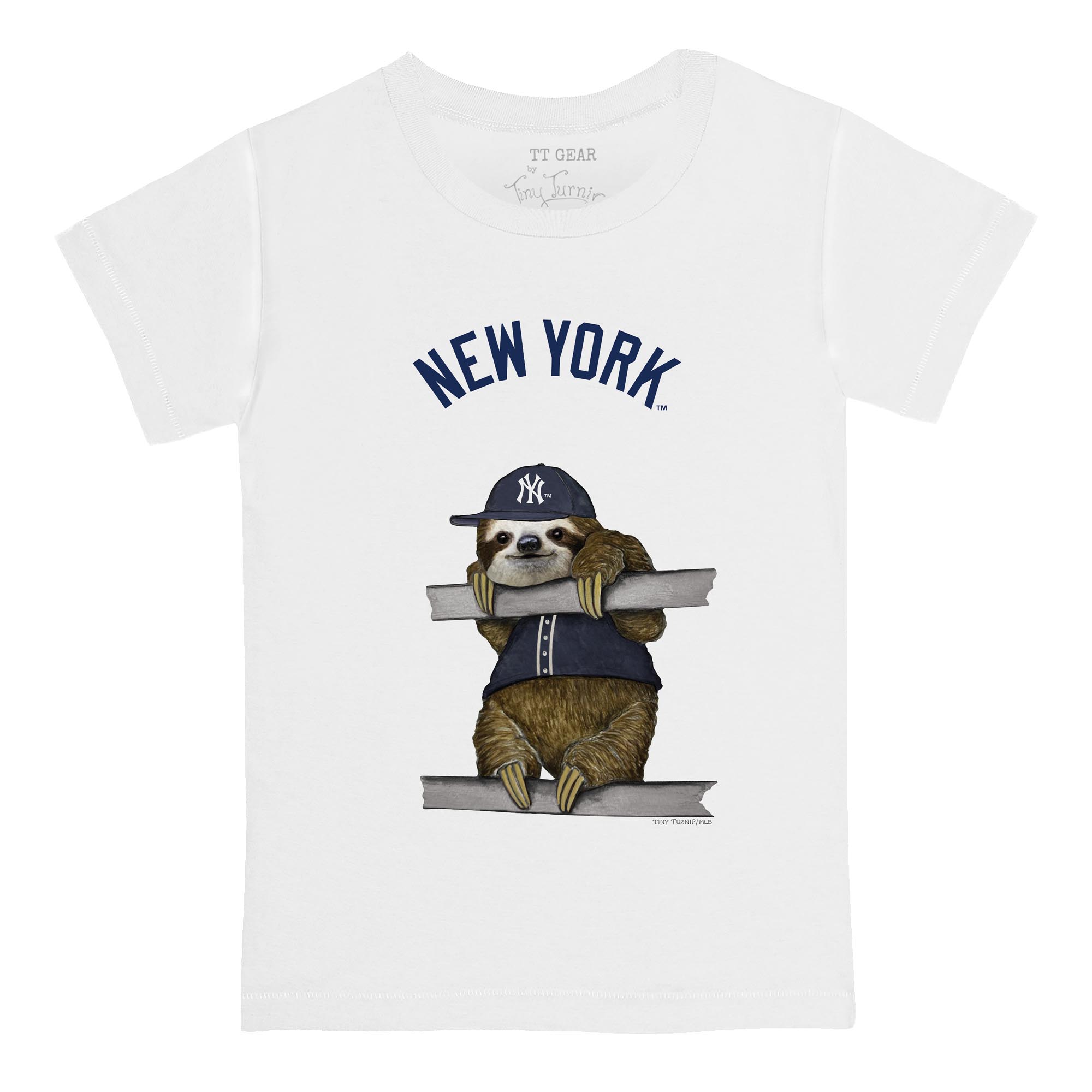 Toddler Tiny Turnip White New York Yankees Sloth T-Shirt