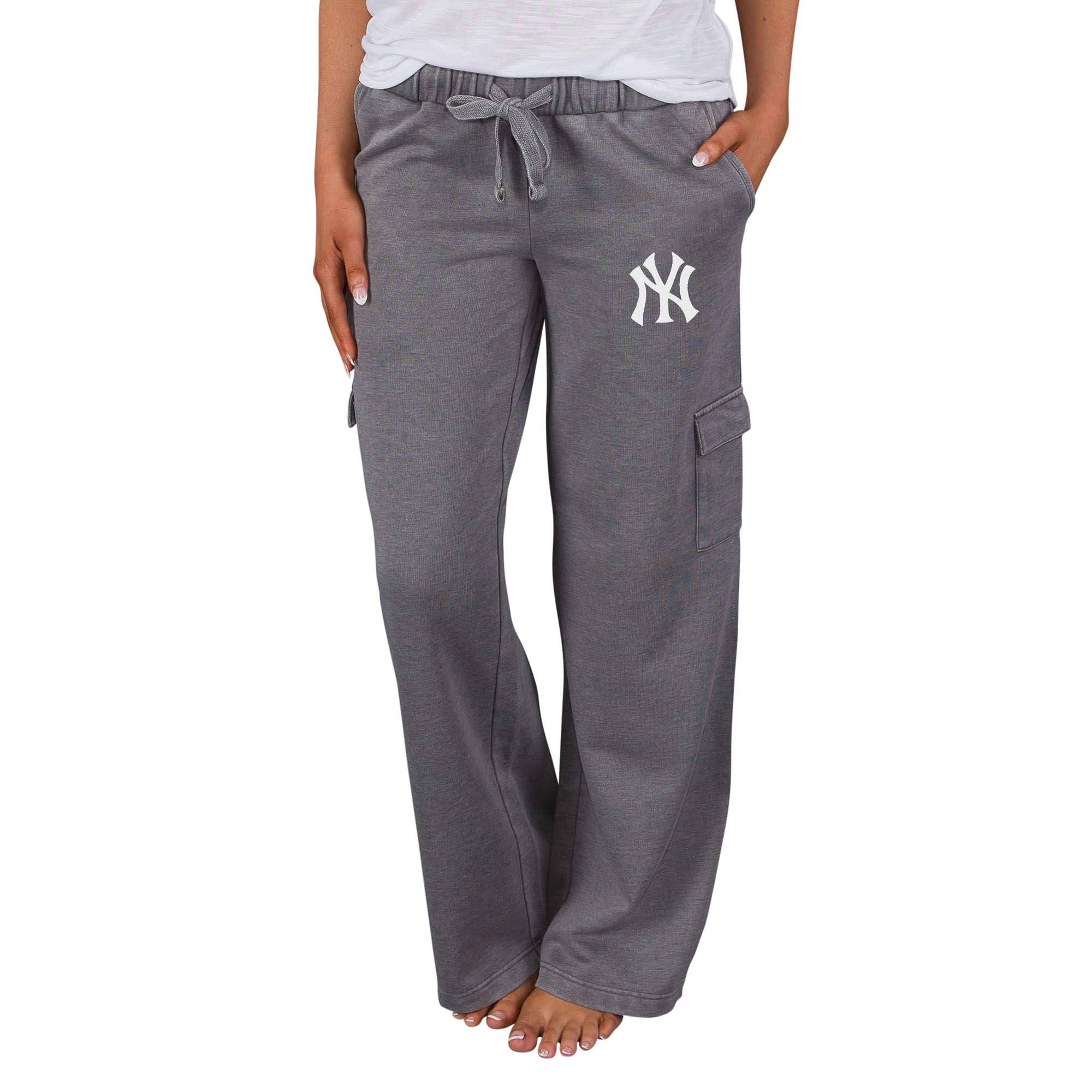 Women’s Concepts Sport Charcoal New York Yankees Trackside Wide Leg Cargo Pants