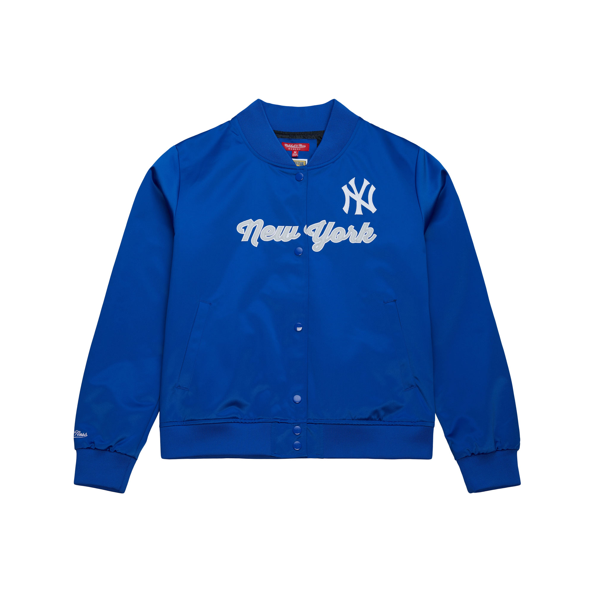 Women’s Mitchell & Ness Blue New York Yankees Full-Snap Satin Jacket