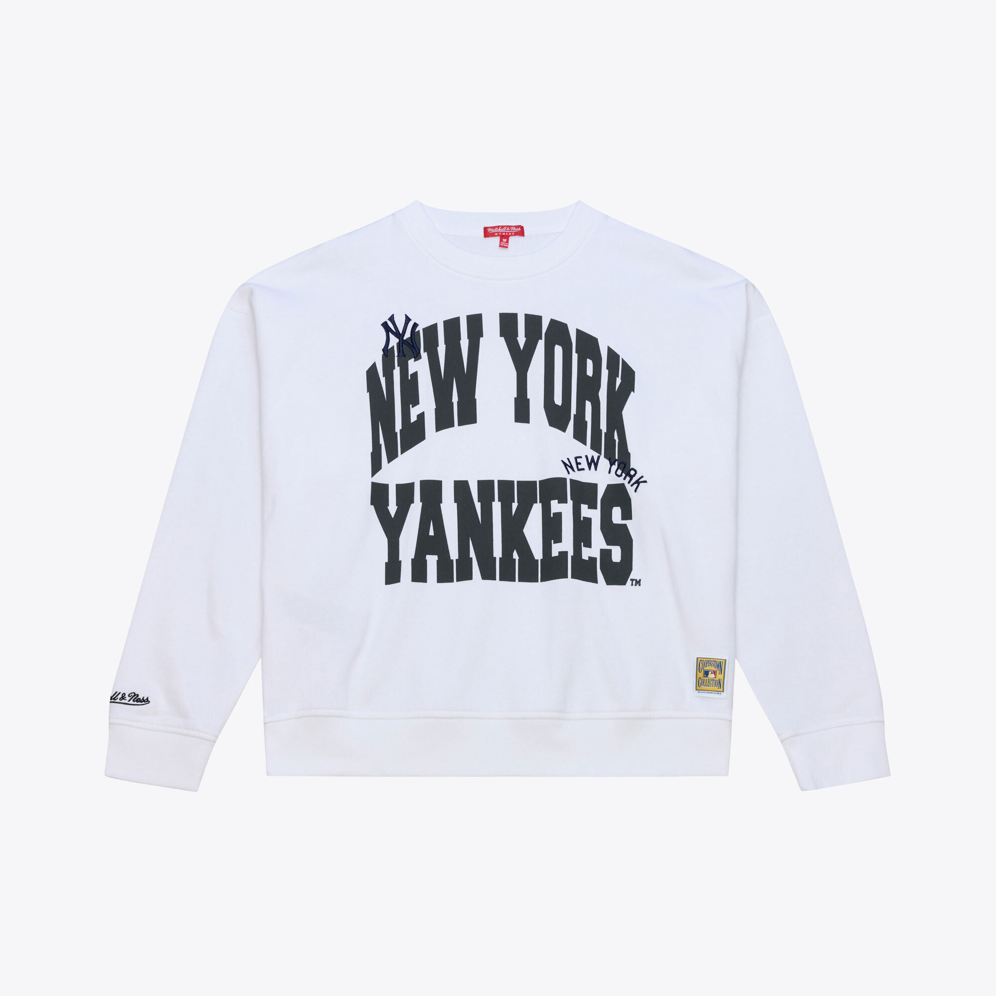 Women’s Mitchell & Ness  White New York Yankees Crewneck Sweatshirt