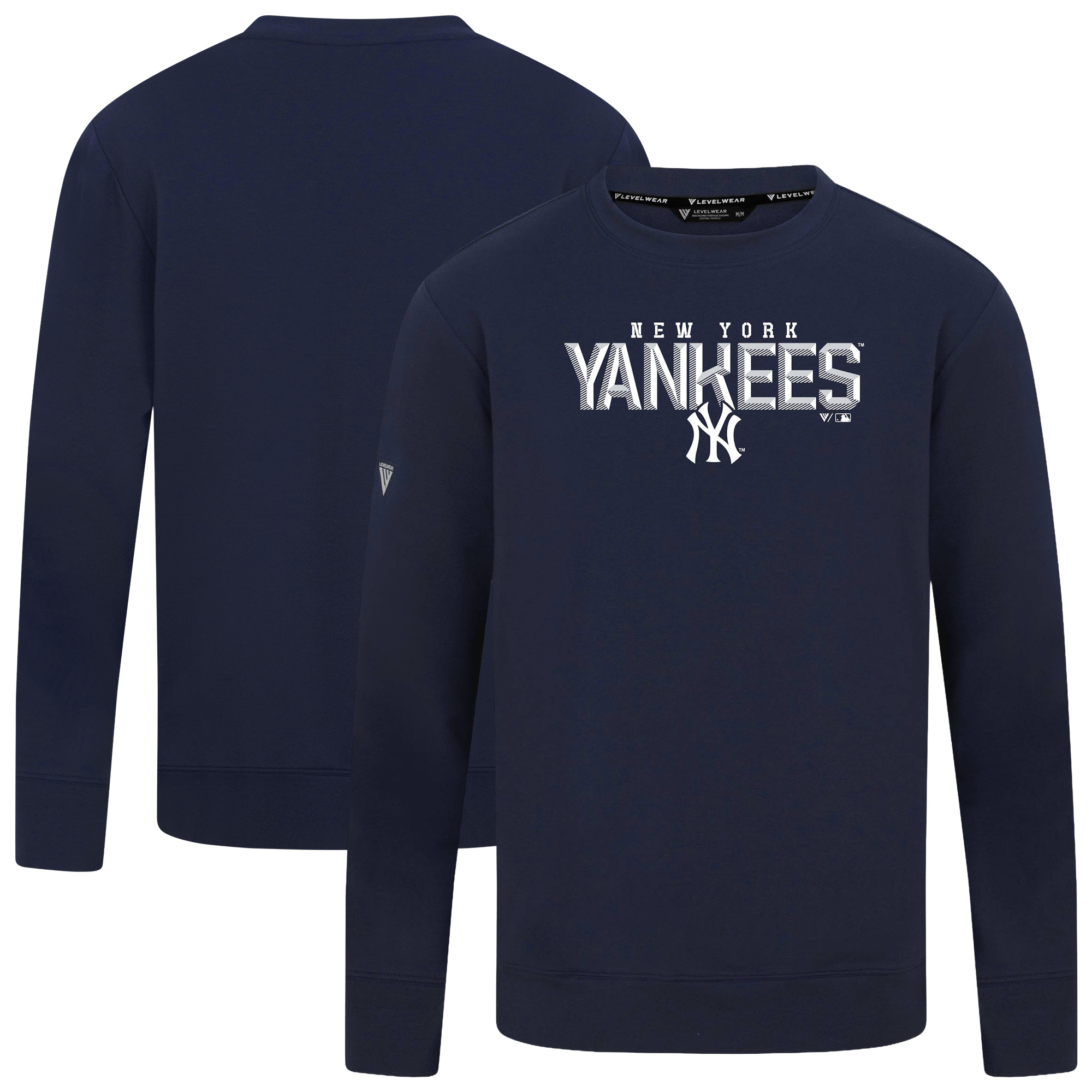 Men’s Levelwear  Navy New York Yankees Mandate Carve Tri-Blend Sweatshirt