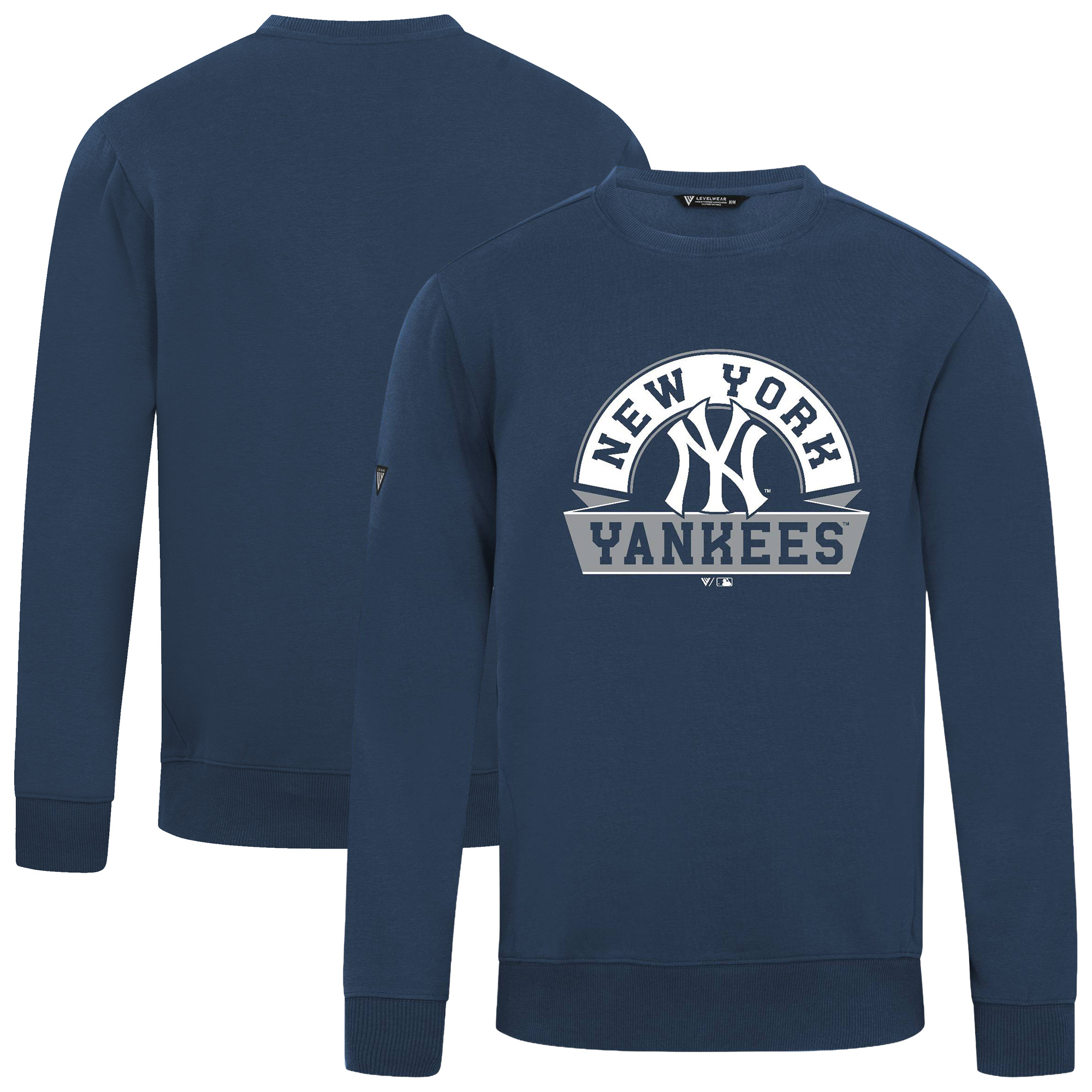 Men’s Levelwear Navy New York Yankees Zane Banner Arch Sweatshirt