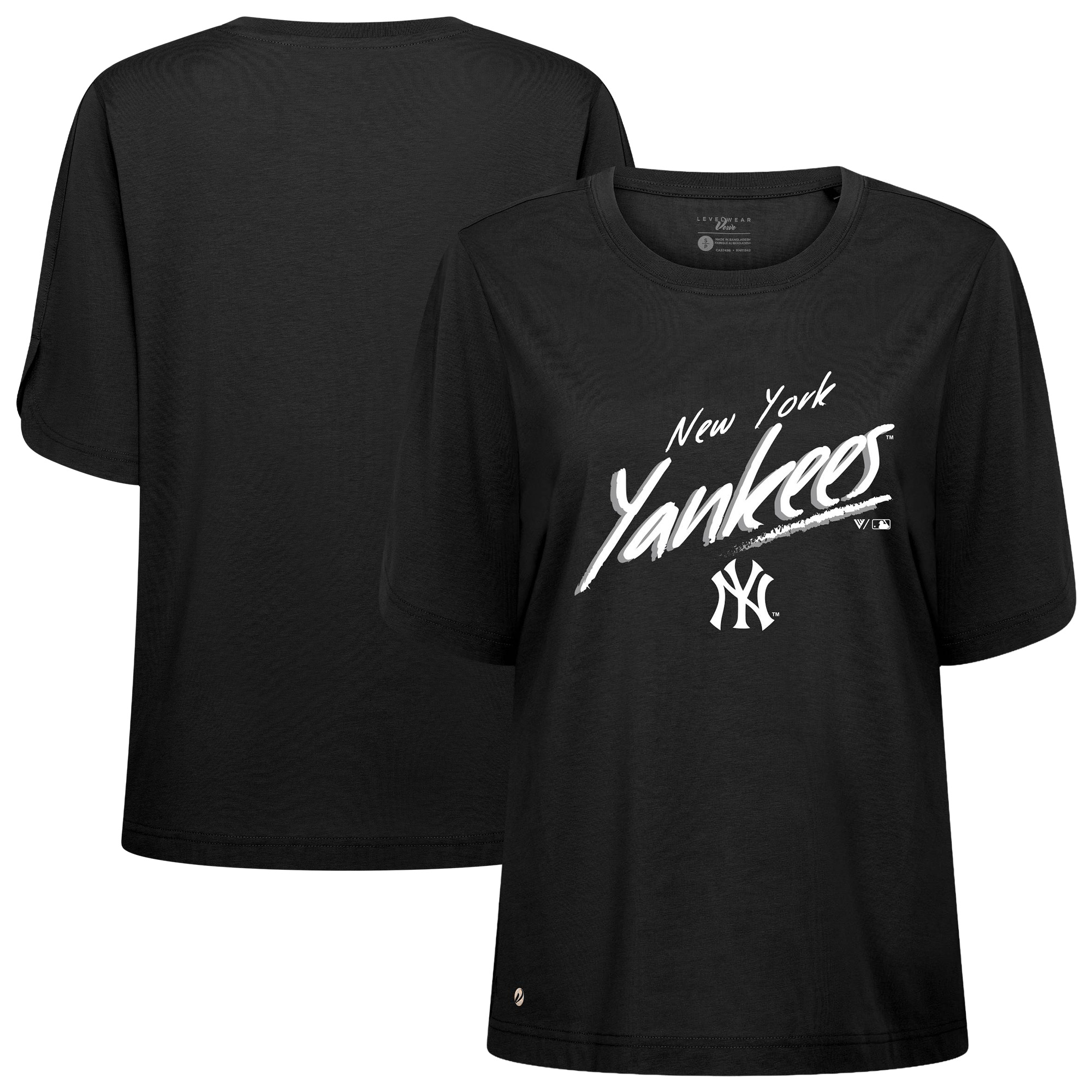 Women’s Levelwear Black New York Yankees Bloom Sizzle T-Shirt