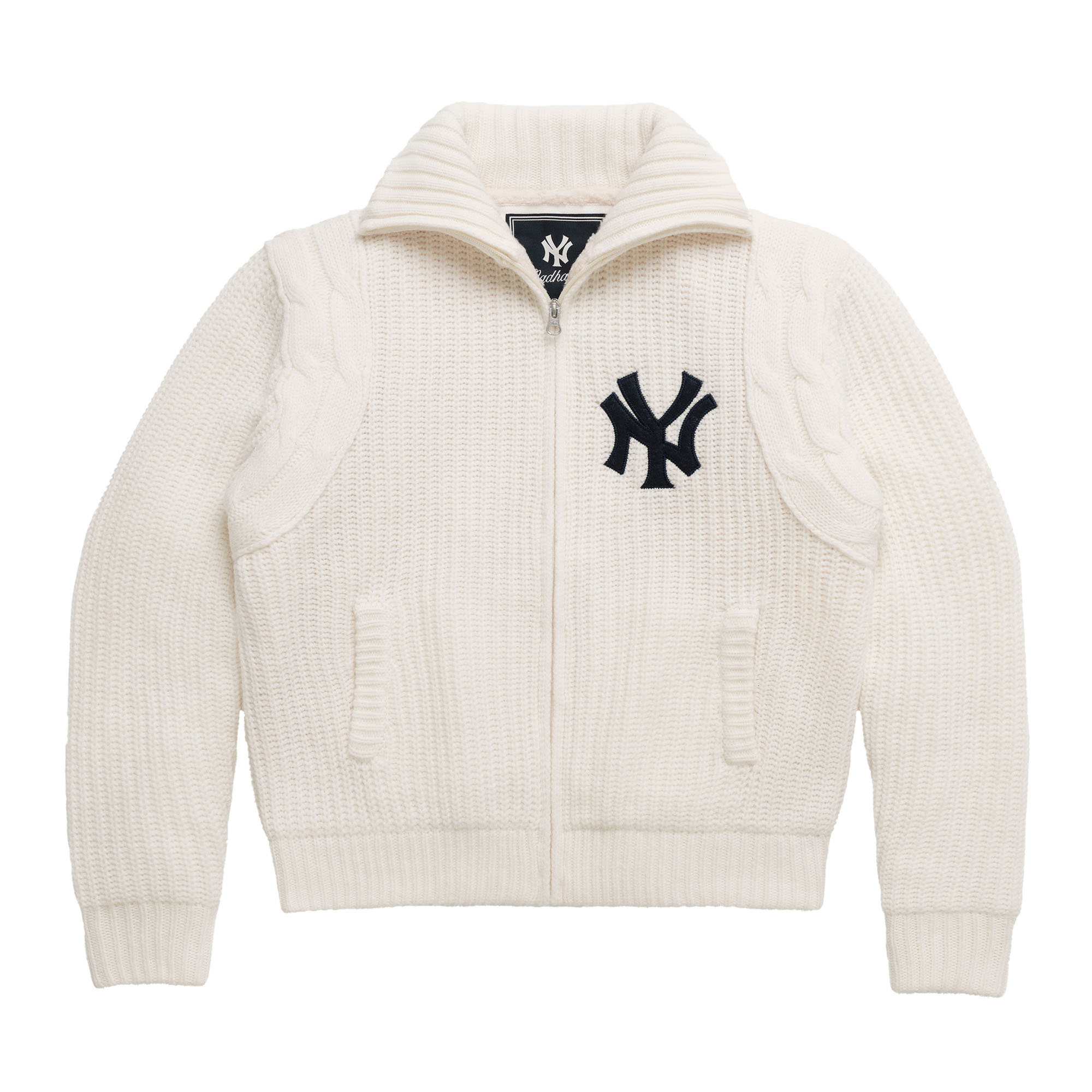 Unisex Madhappy Cream New York Yankees Full-Zip Knit Jacket