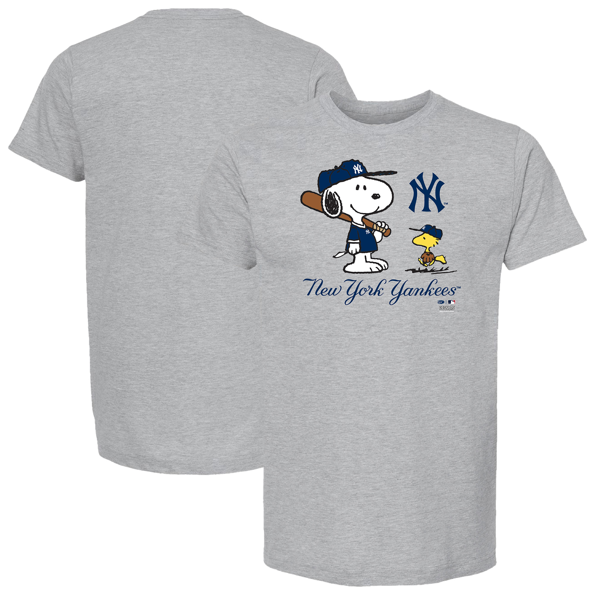 Youth  Gray New York Yankees Peanuts Snoopy T-Shirt