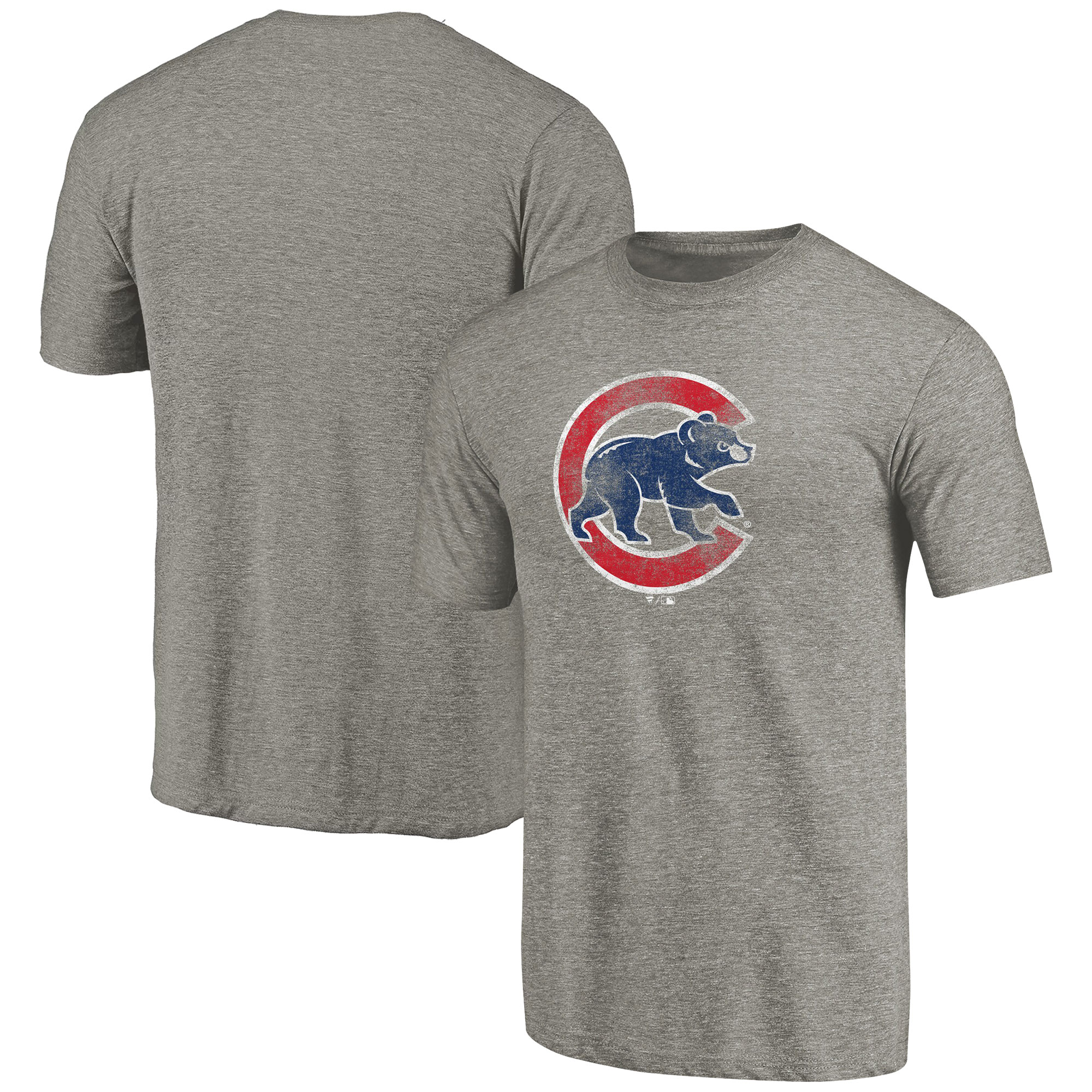 Men’s Ash Chicago Cubs Distressed Team Tri-Blend T-Shirt